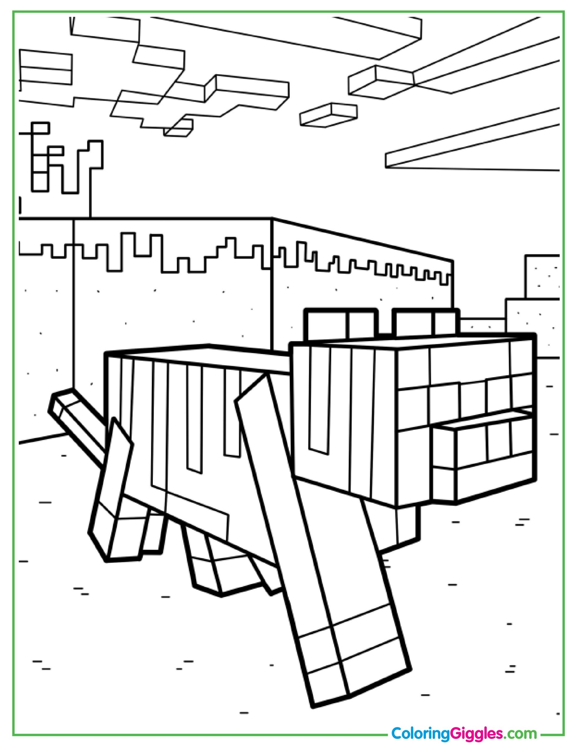 Minecraft Cat Coloring Page