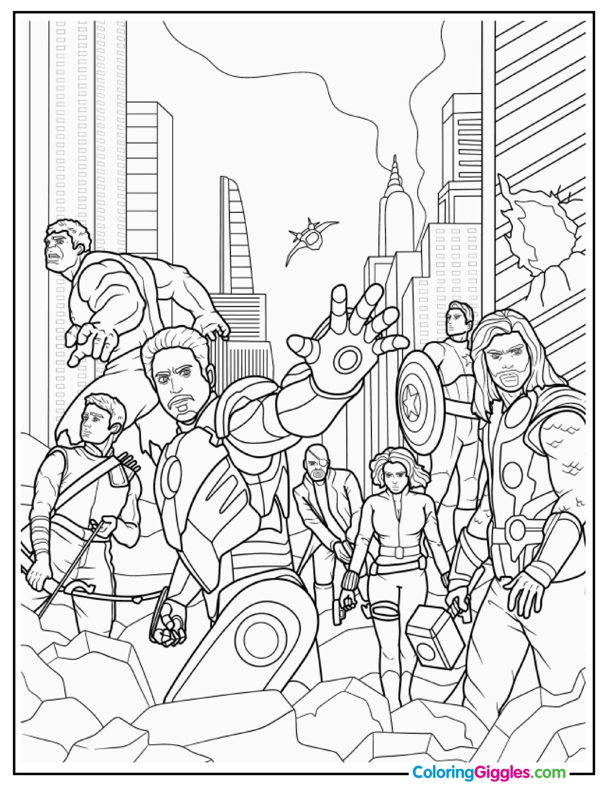 Avengers Assemble To Color