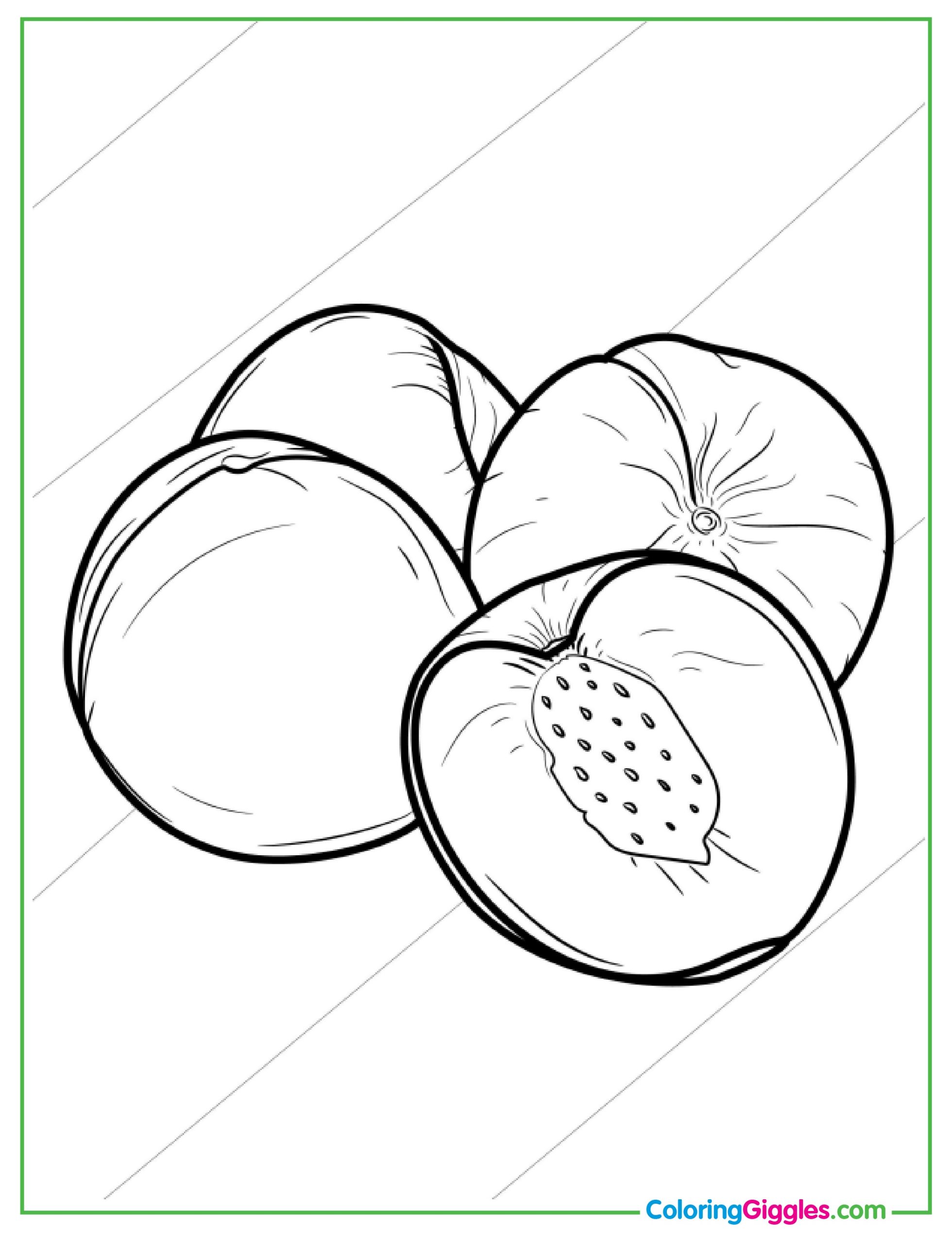 Easy Apricot Coloring Page For Kids