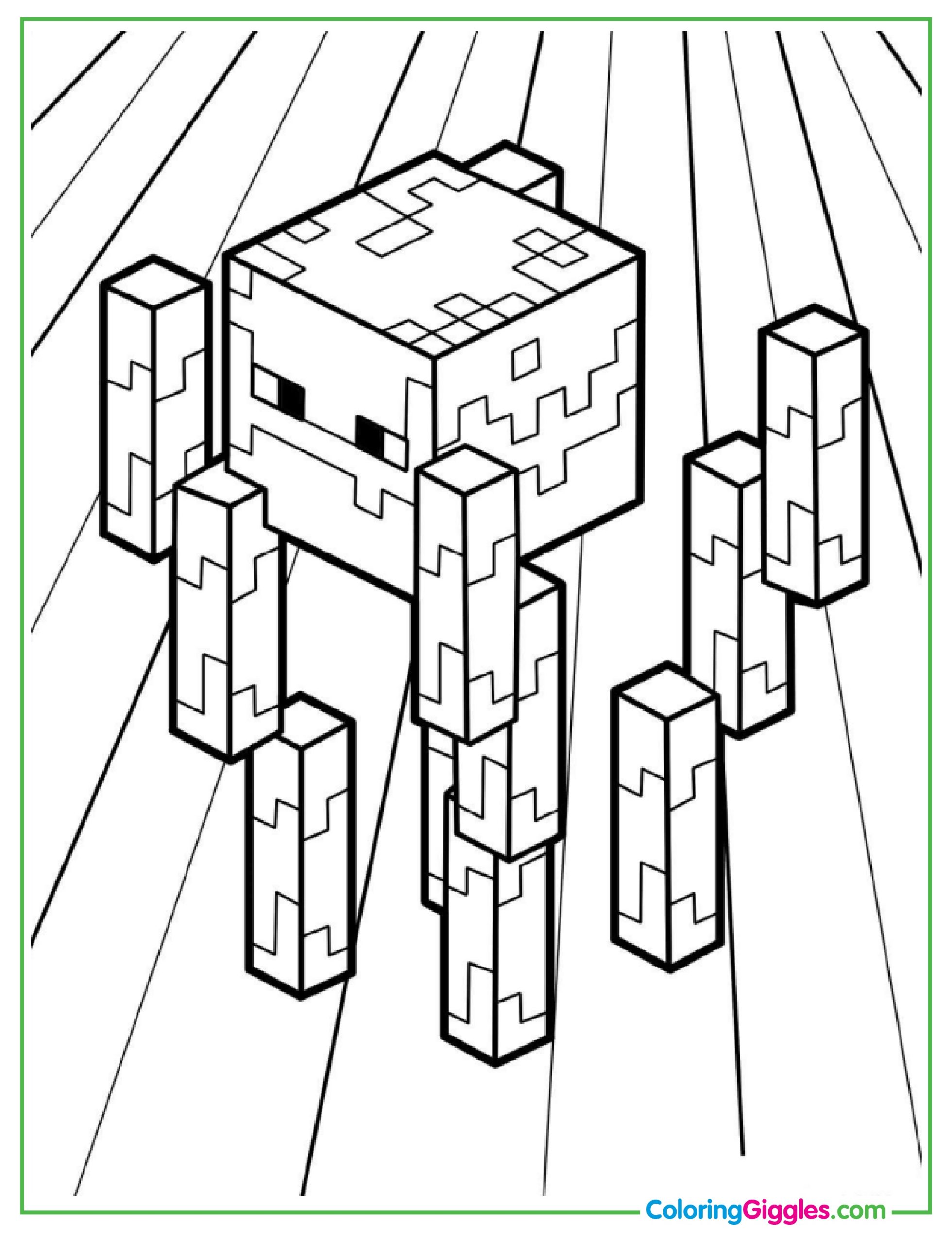 Simple Minecraft Blaze Character Coloring Page