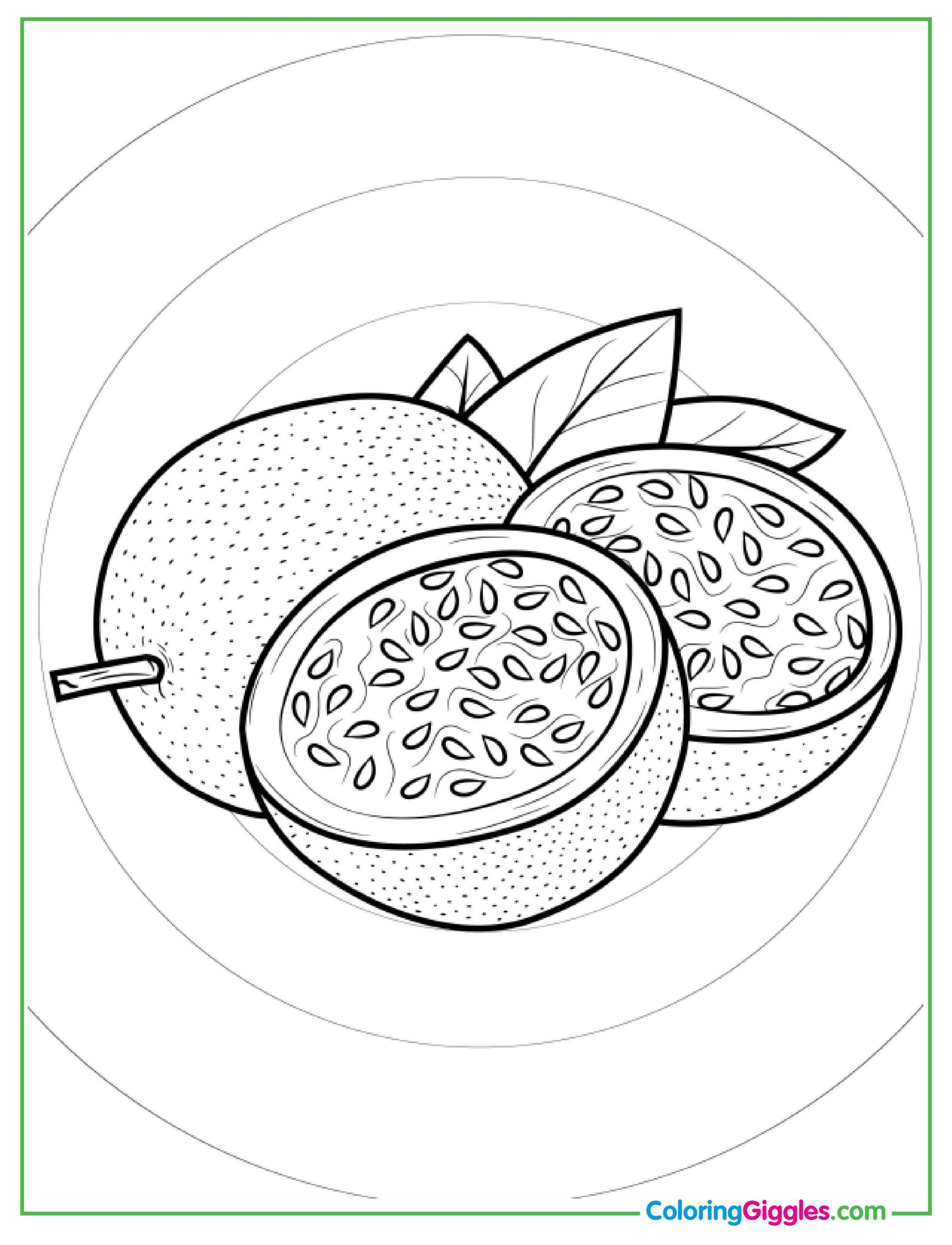 Bowl Of Fruit Coloring Page