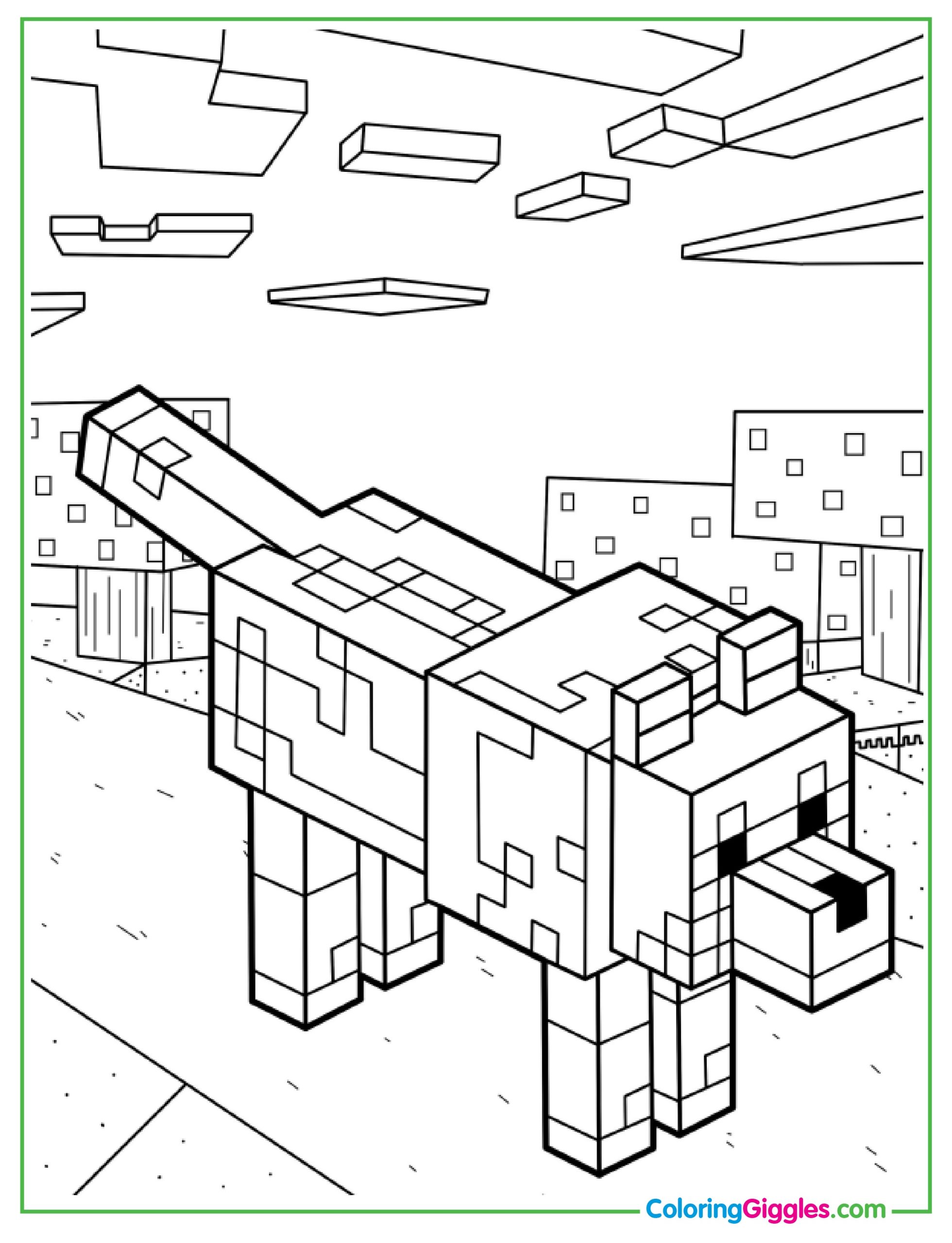 Detailed Coloring Page Of Minecraft Dog