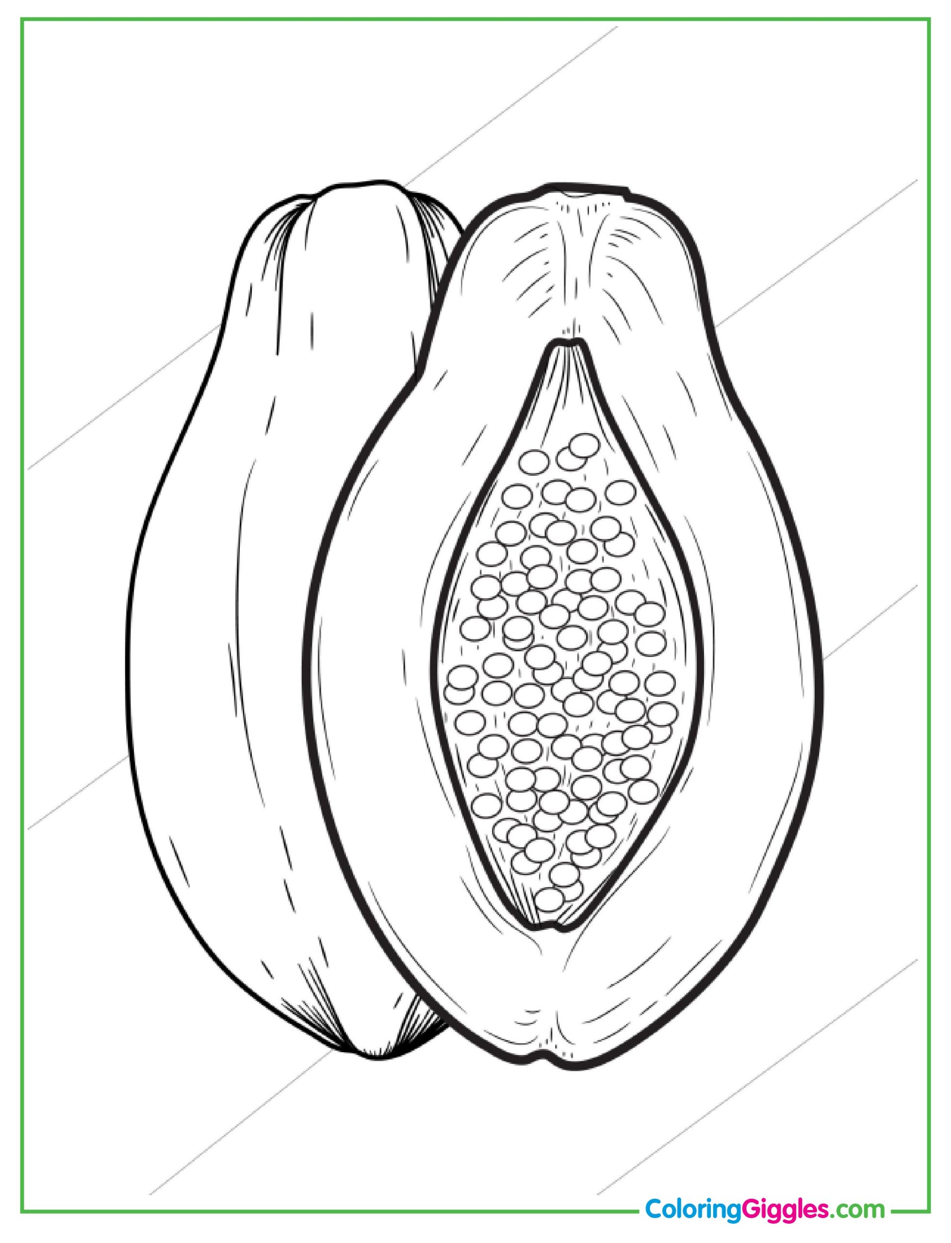 Pawpaw Fruit With Seeds To Color