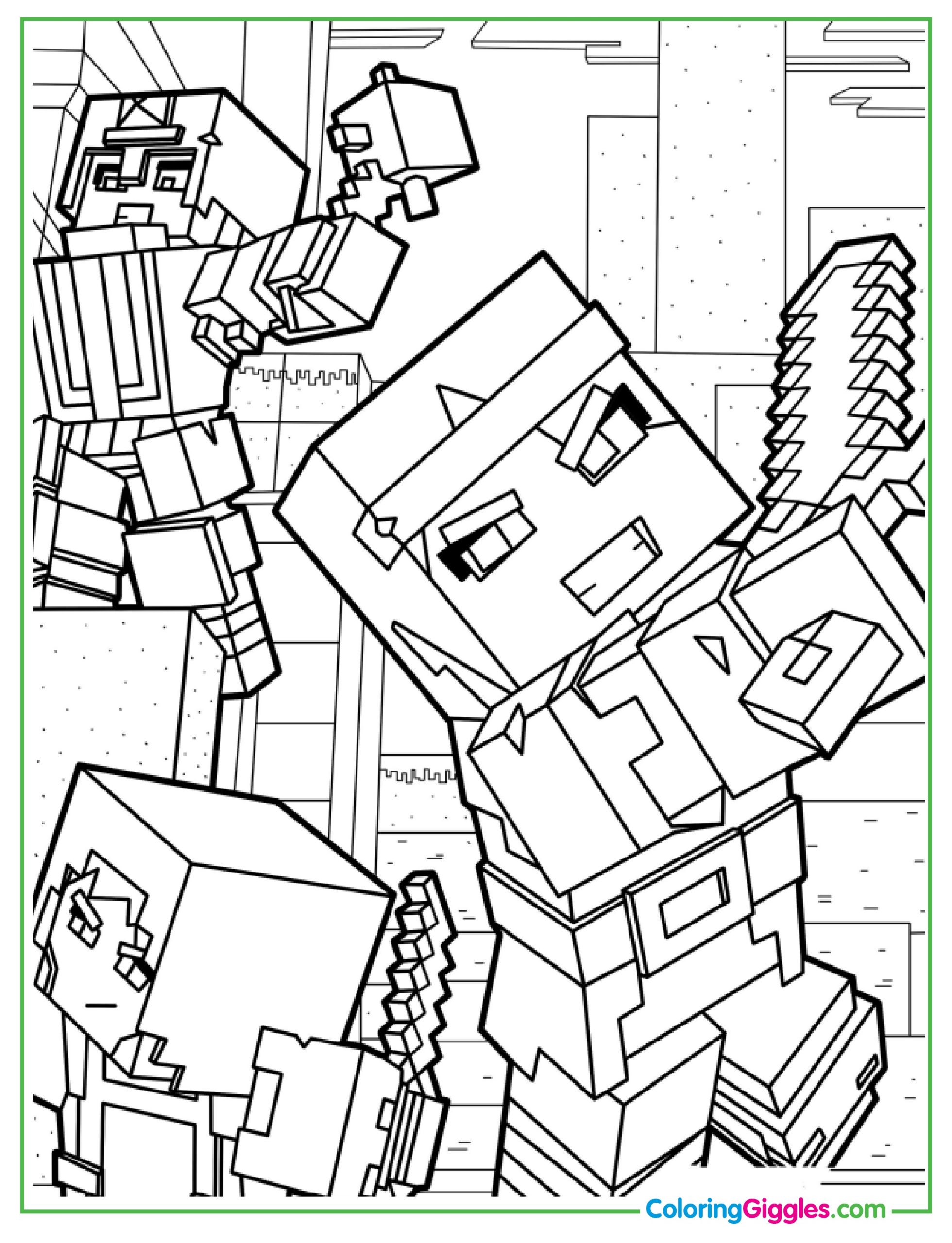 Minecraft Dungeons Coloring Page
