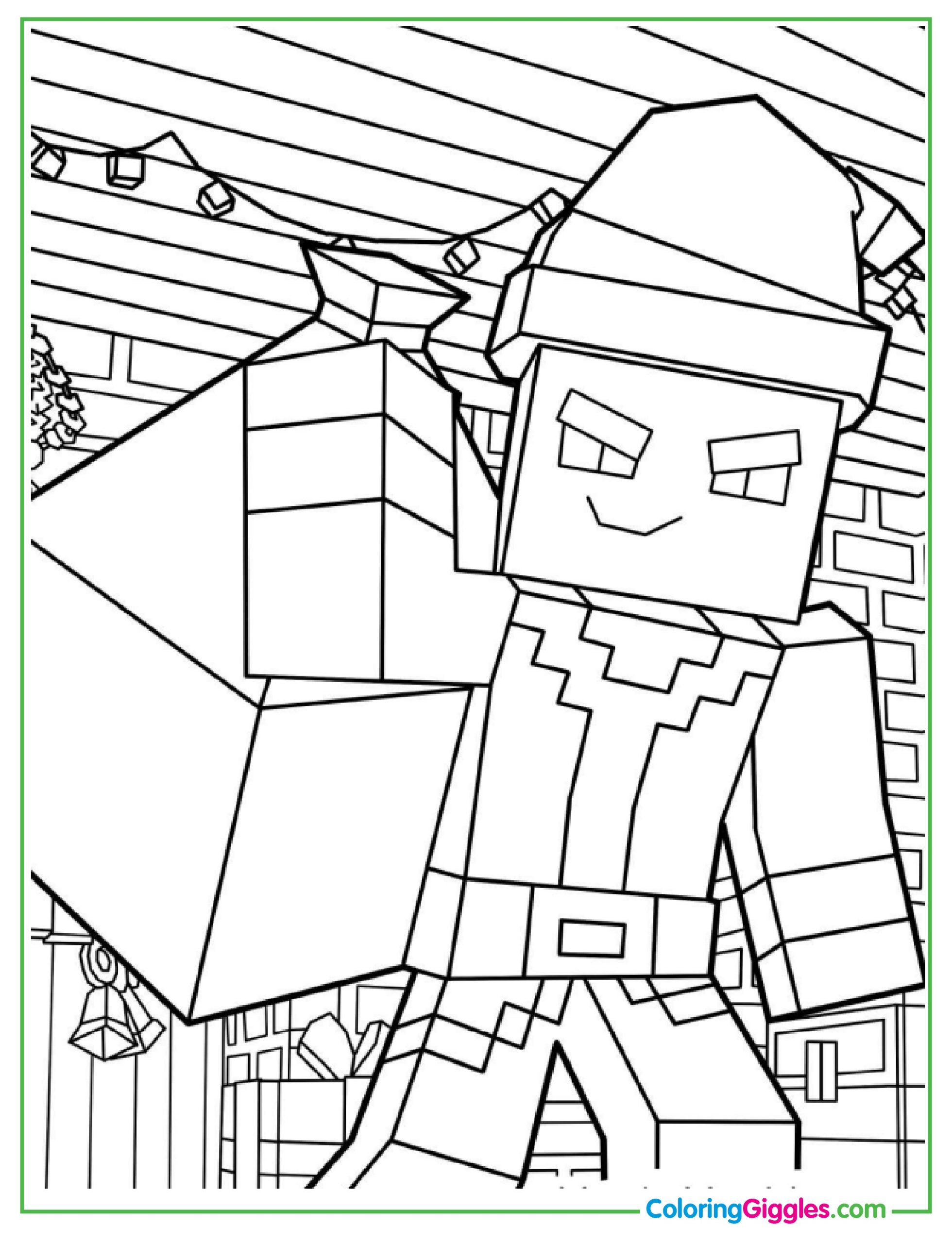 Bad Minecraft Christmas Santa Coloring