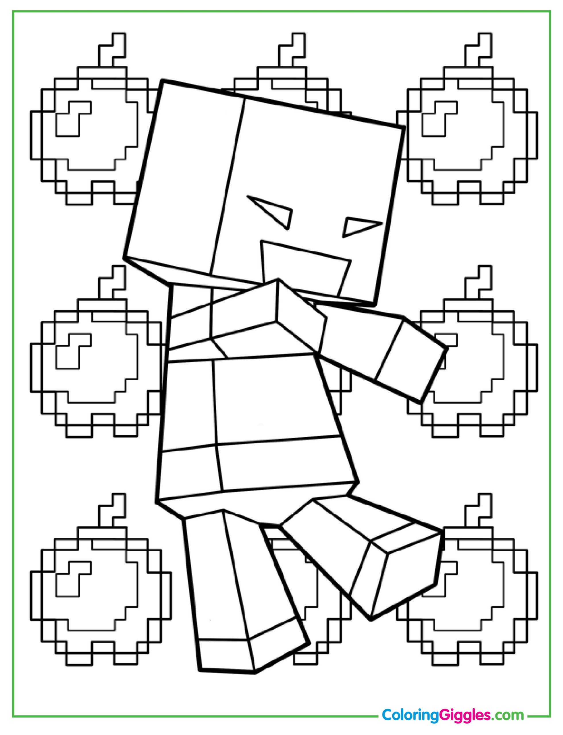 Cute Minecraft Creeper Coloring Page  Cute Kawaii Minecraft Coloring For Preschoolers