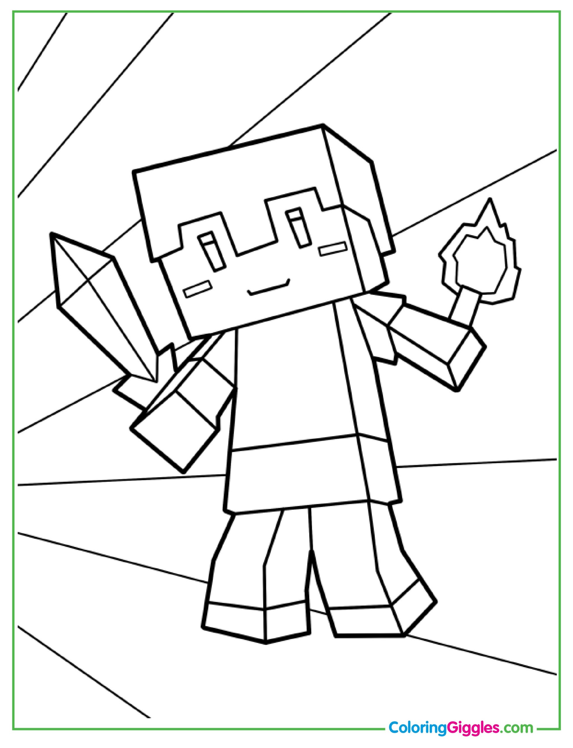 Cute Kawaii Minecraft Coloring For Preschoolers