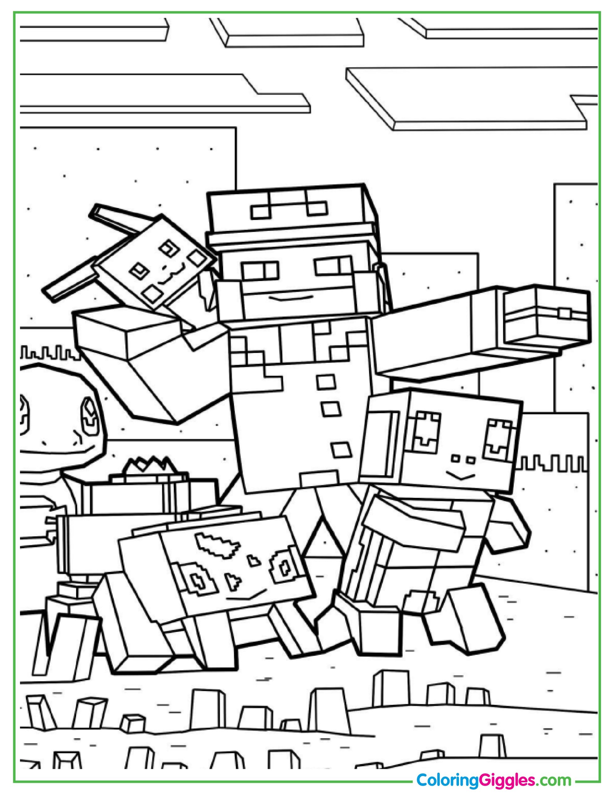 Minecraft Pokemon Coloring Page With Squirtle And Pikachu