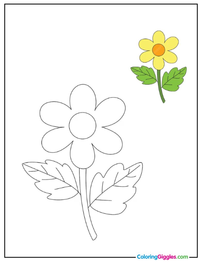 Easy Flower Coloring Page