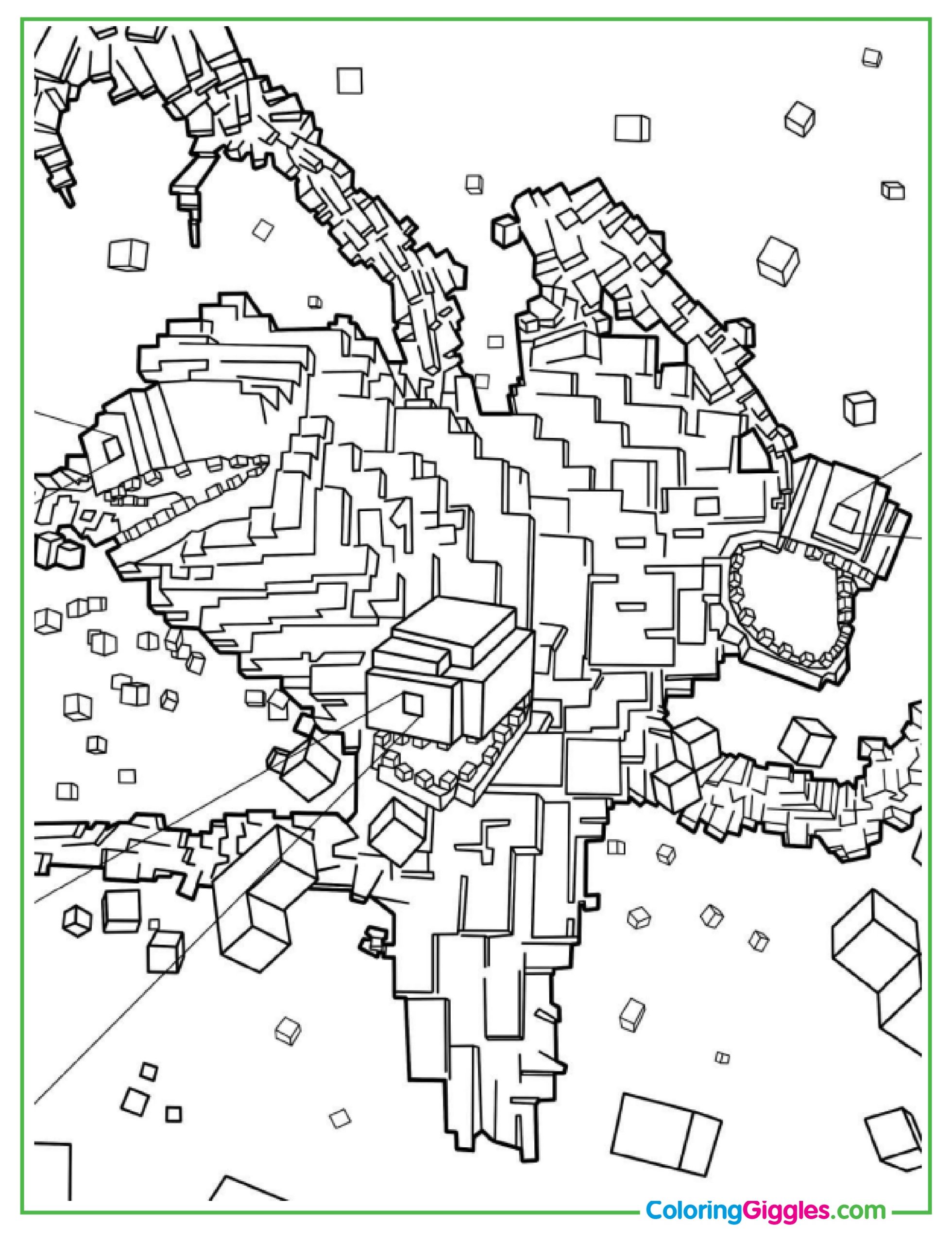 Minecraft Wither Storm Coloring Page
