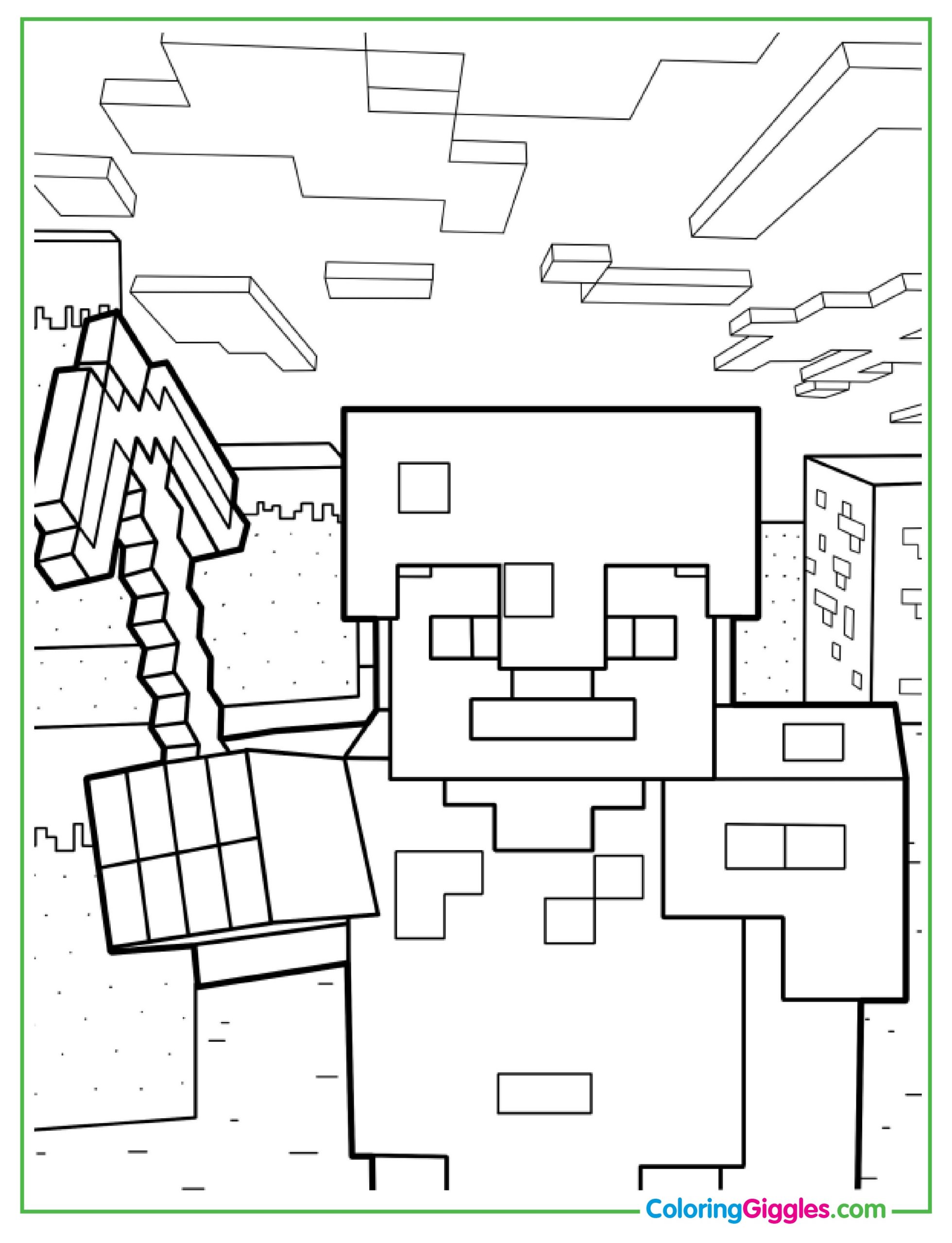 Minecraft Steve Wearing Diamond Armor Coloring