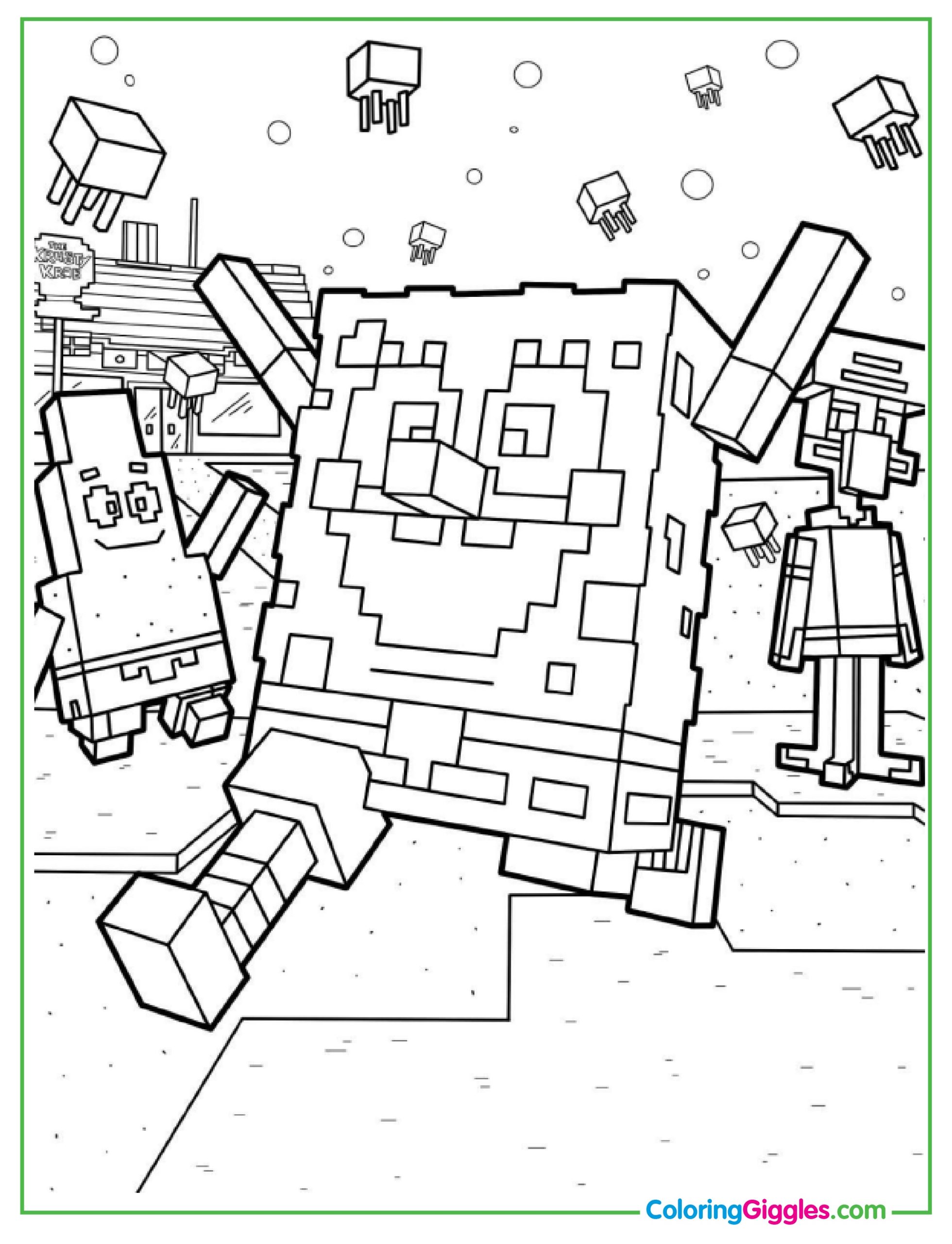 Minecraft Spongebob Square Pants Theme Coloring
