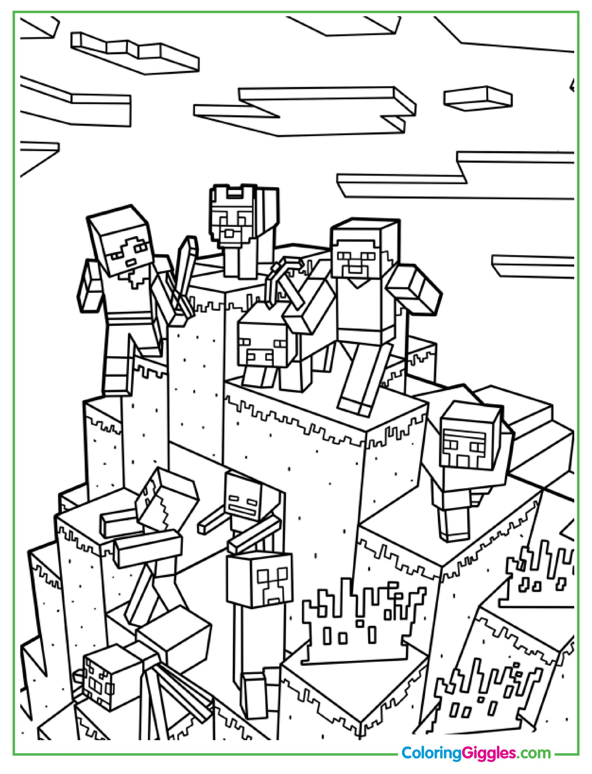 Minecraft Poster Art Coloring Page