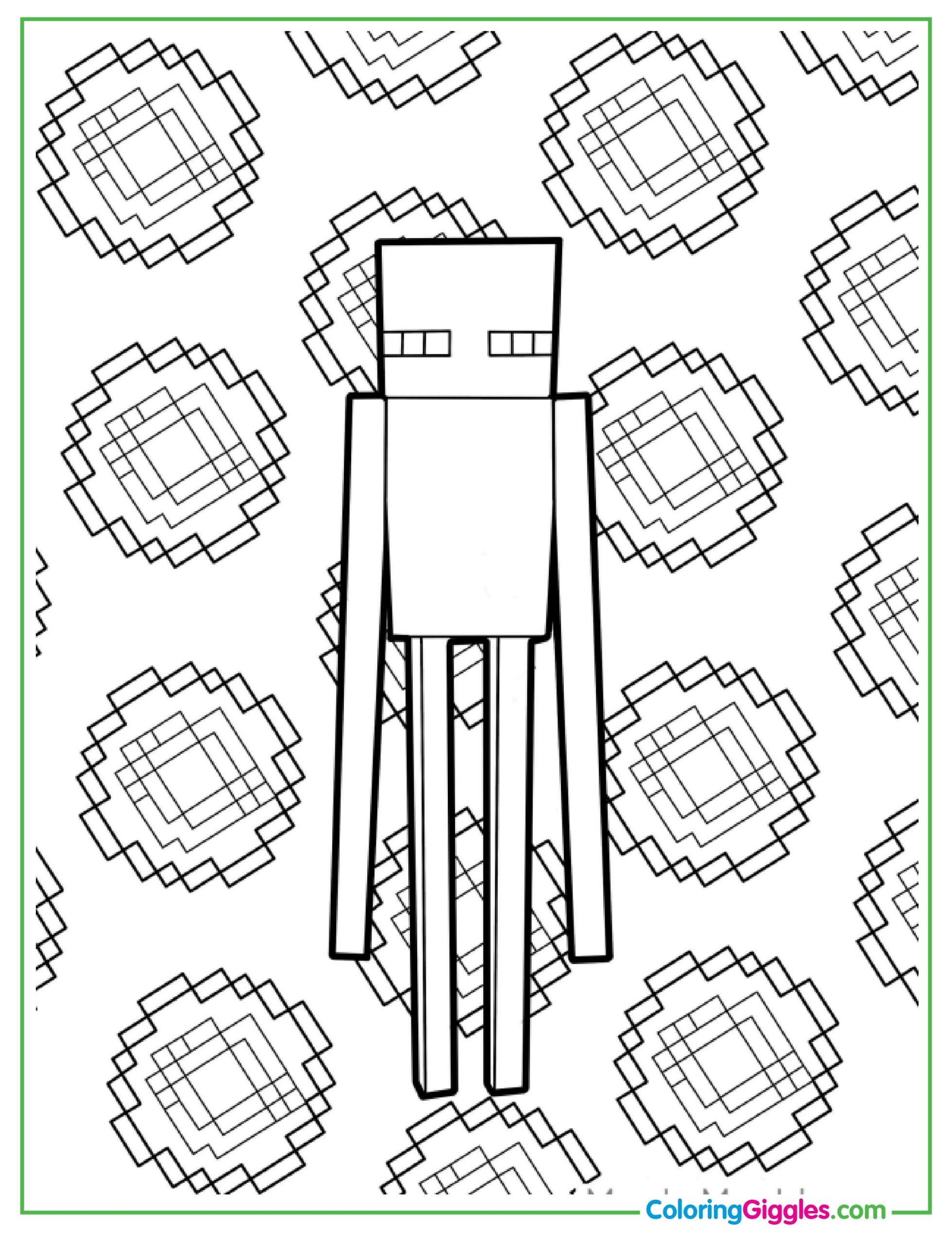 Minecraft Wolves With Love Hearts Coloring Page