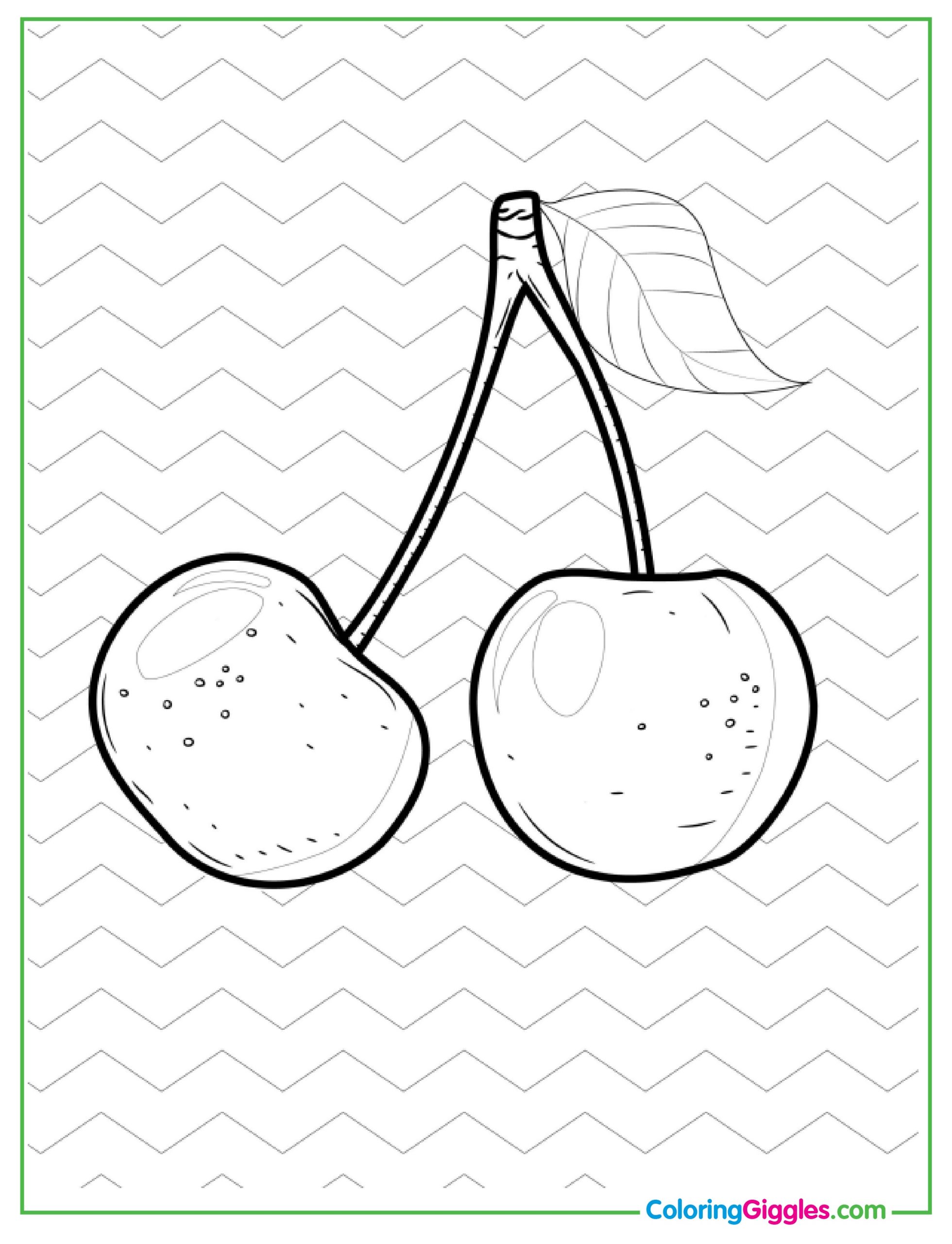 Red Cherries Coloring In Sheet