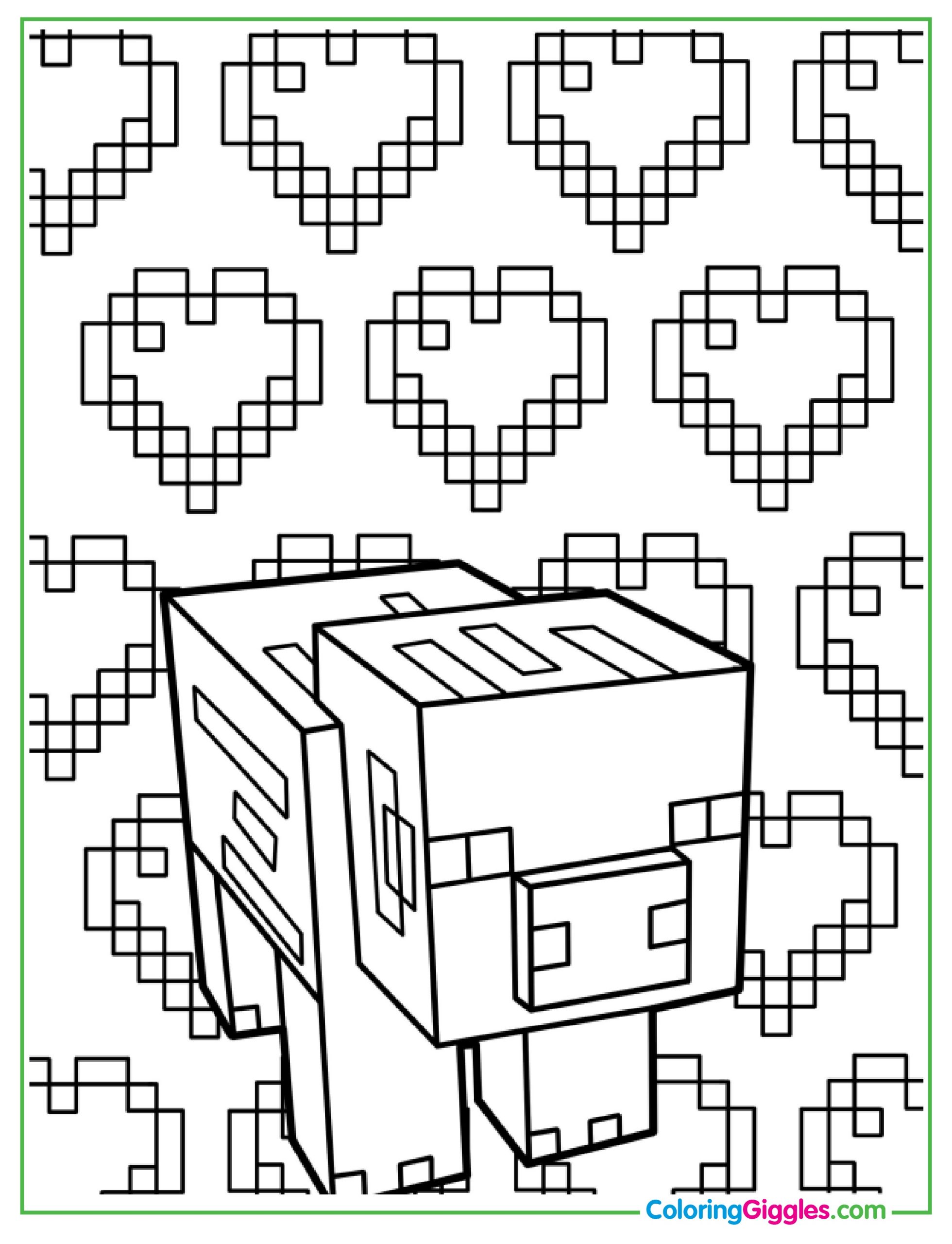Minecraft Pig Coloring Sheet For Kids