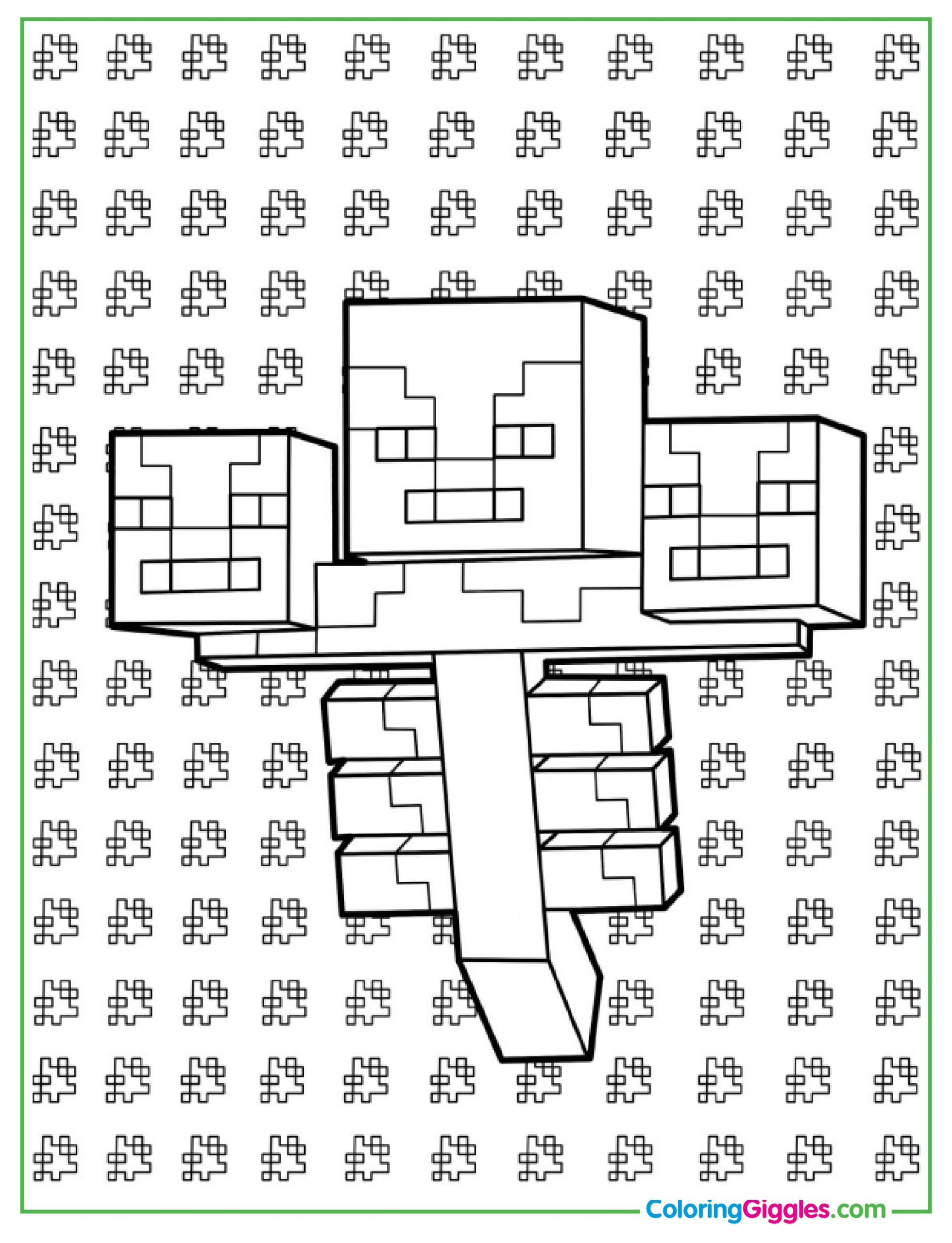 Minecraft Wither Coloring Sheet