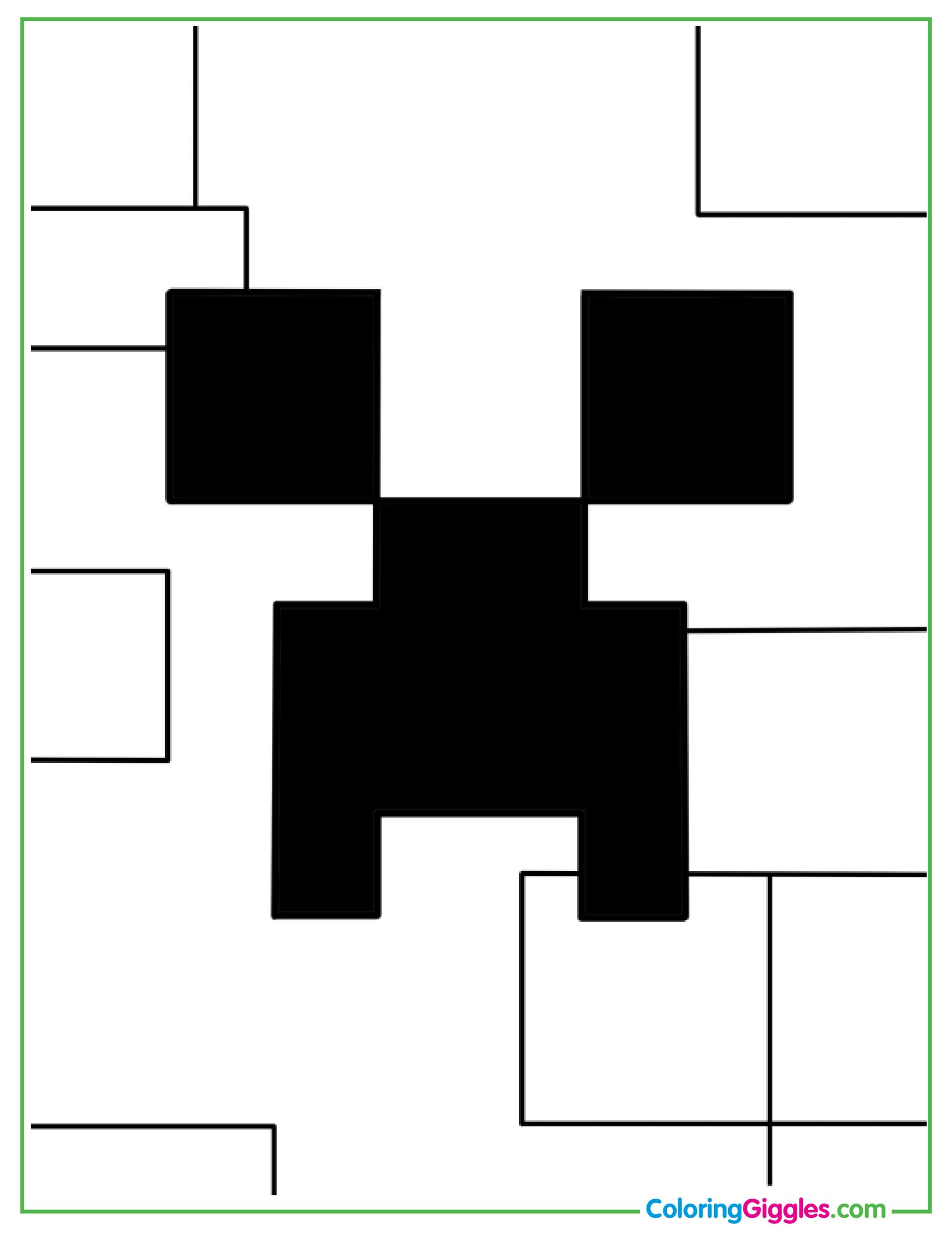 Minecraft Face Logo Coloring Sheet For Kids