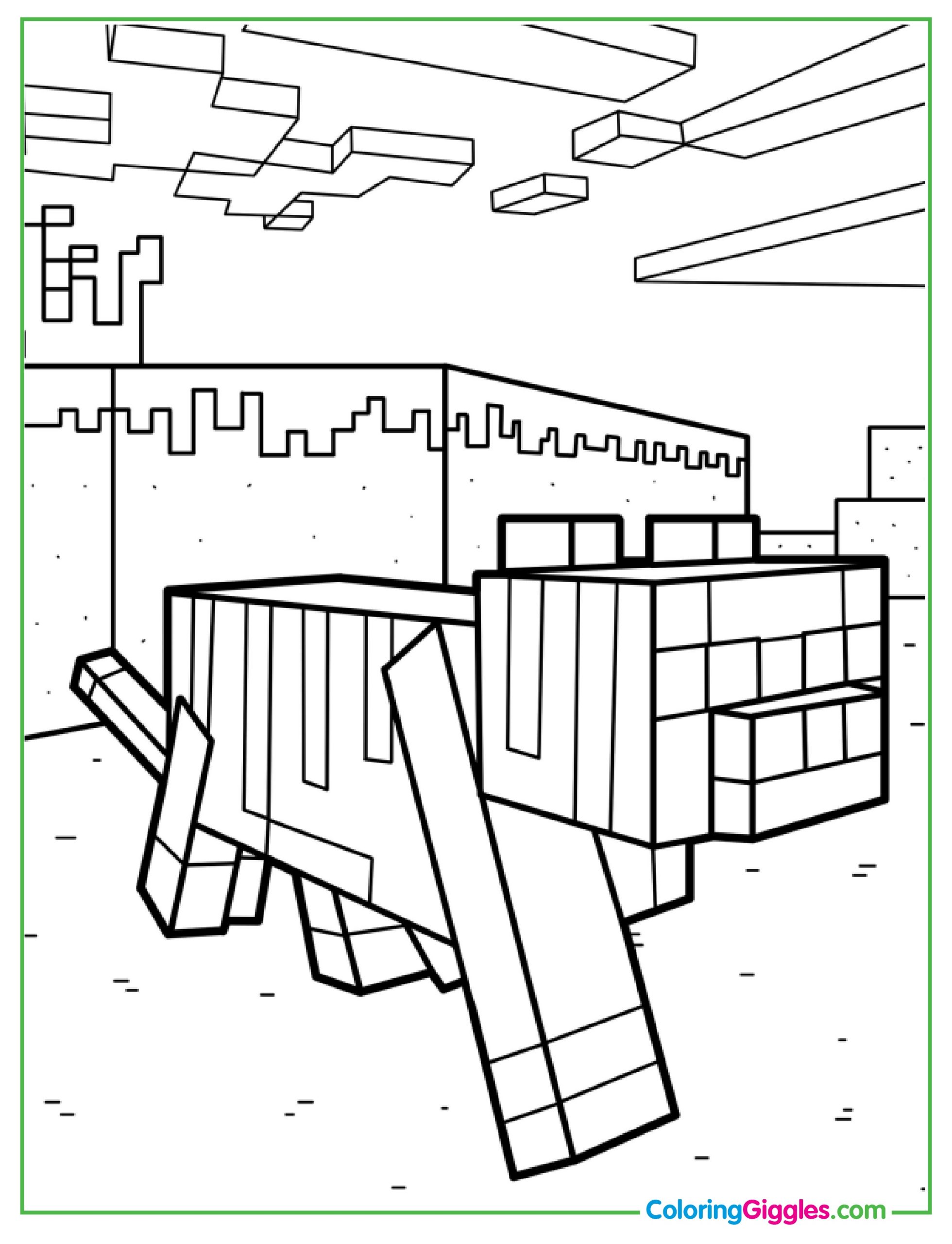 Minecraft Cat Coloring Page