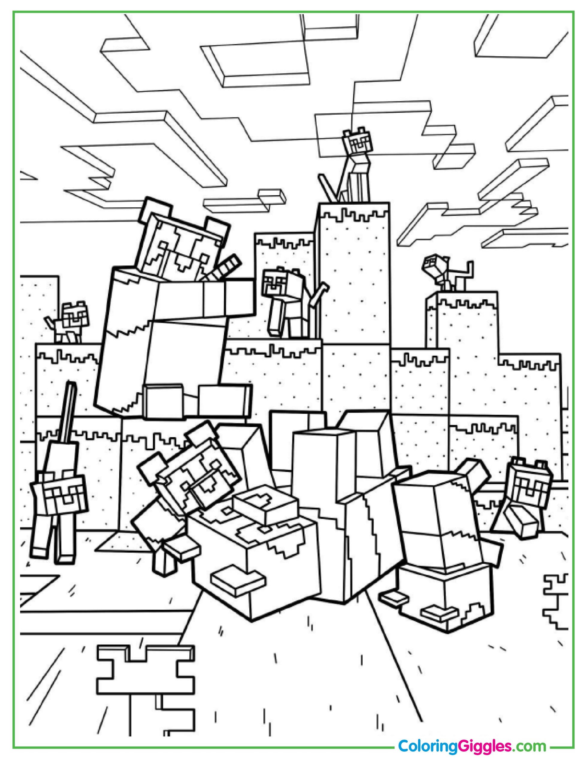 Minecraft Animals (Pandas And Cats) Coloring