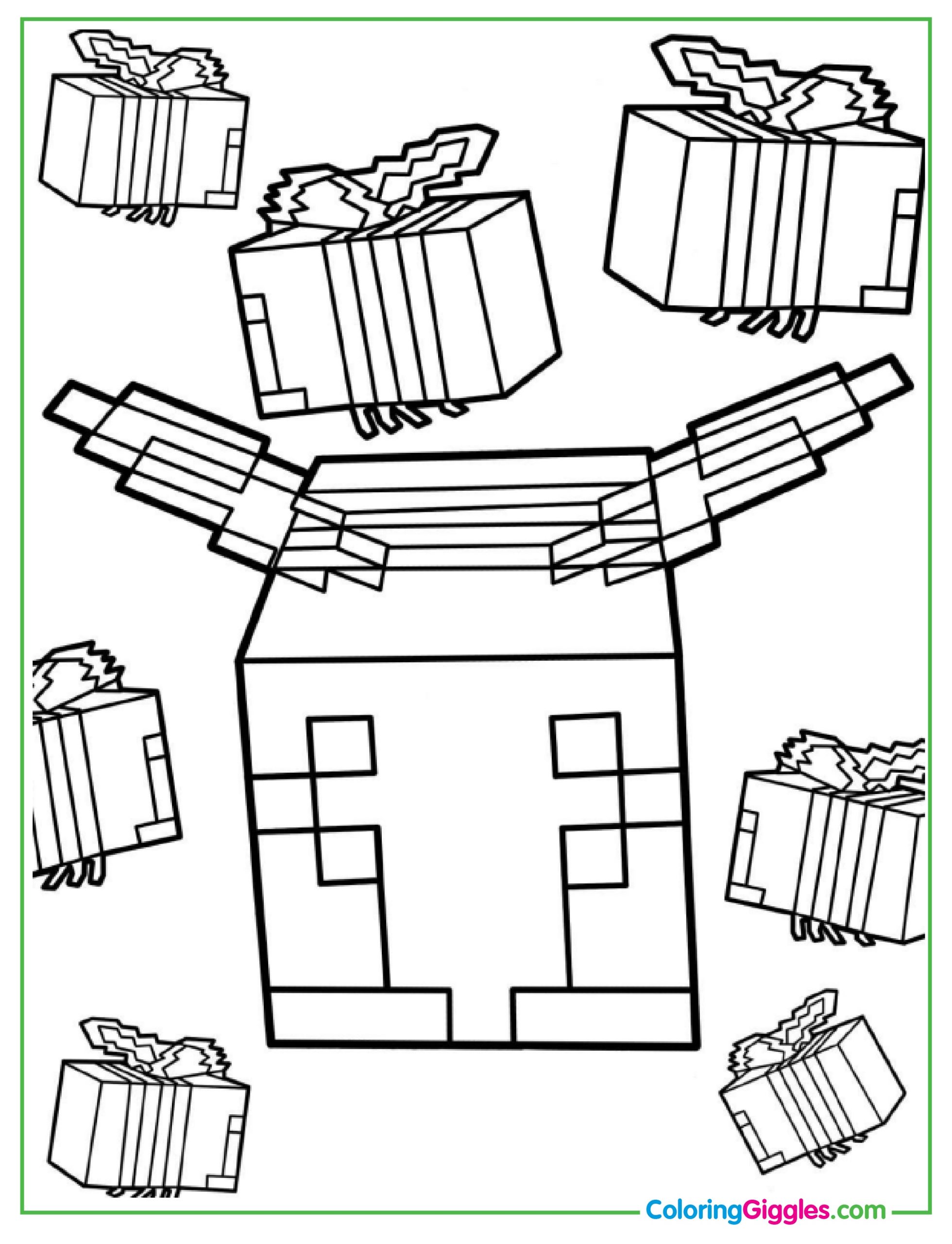 Minecraft Bee Coloring Page