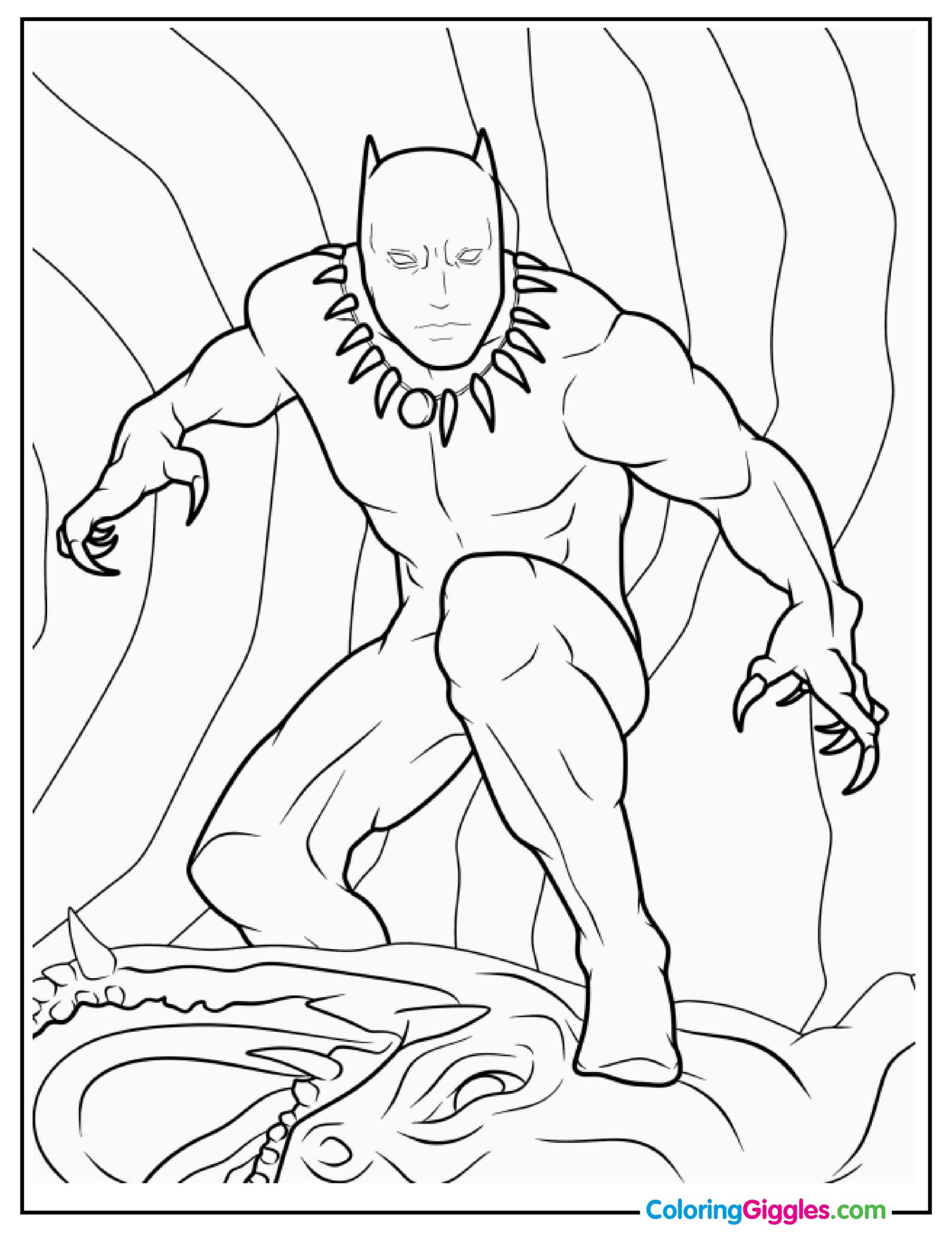 Black Panther Superhero To Color