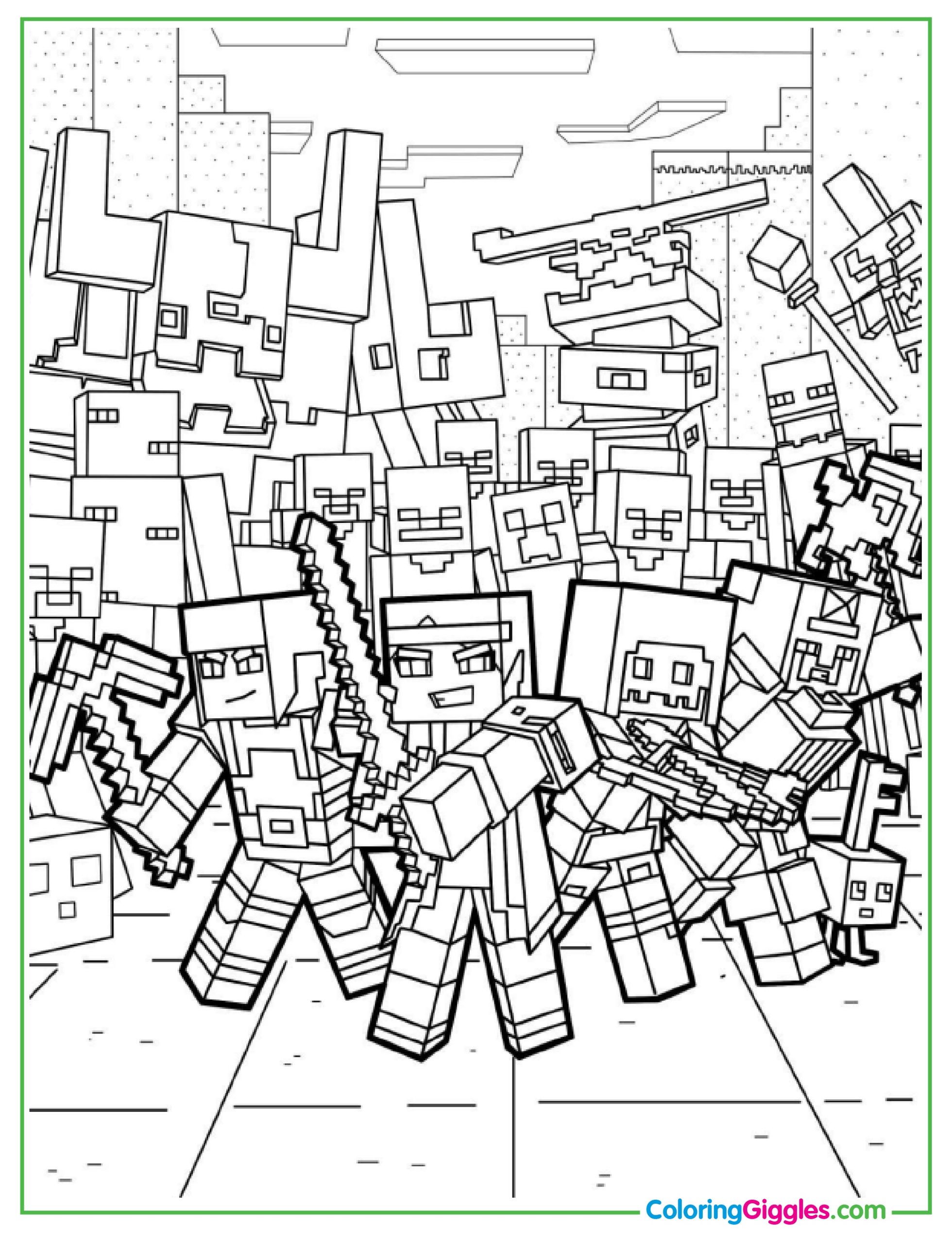 Detailed Minecraft Dungeons Coloring Page