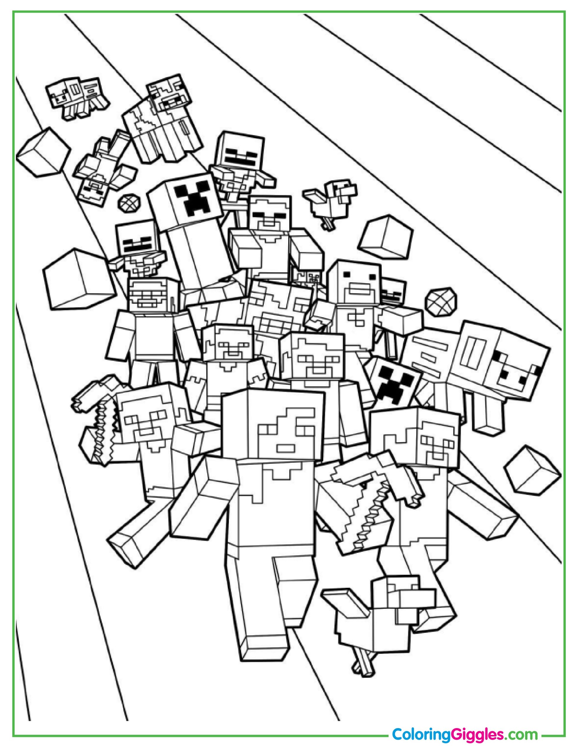 Minecraft Mob With Steve, Creeper, Alex, Pig And More