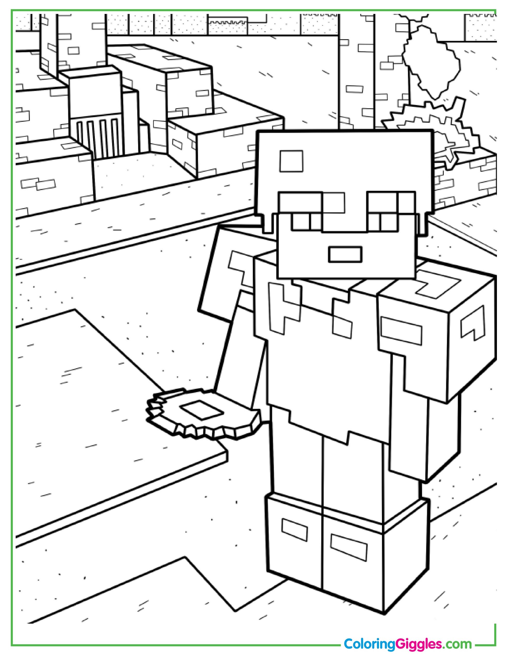 Minecraft Armor Coloring Page