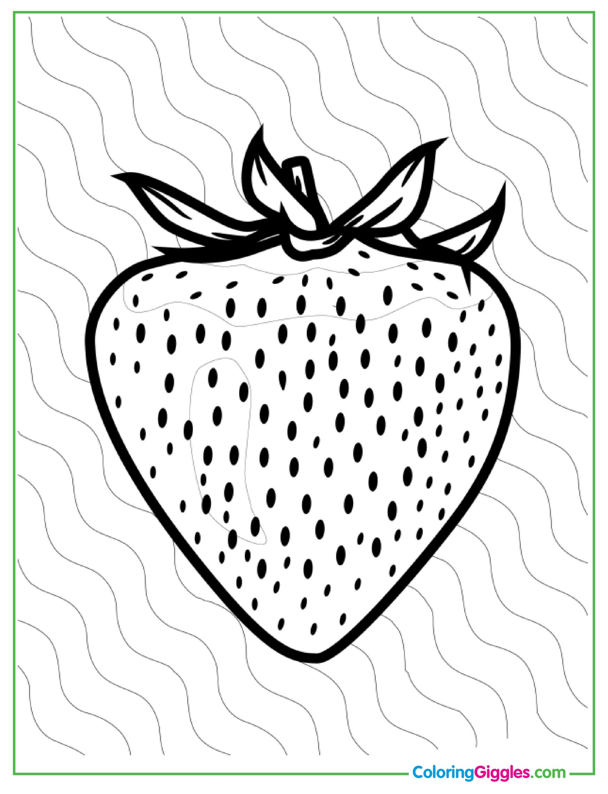 Easy Outline Of Strawberry Coloring