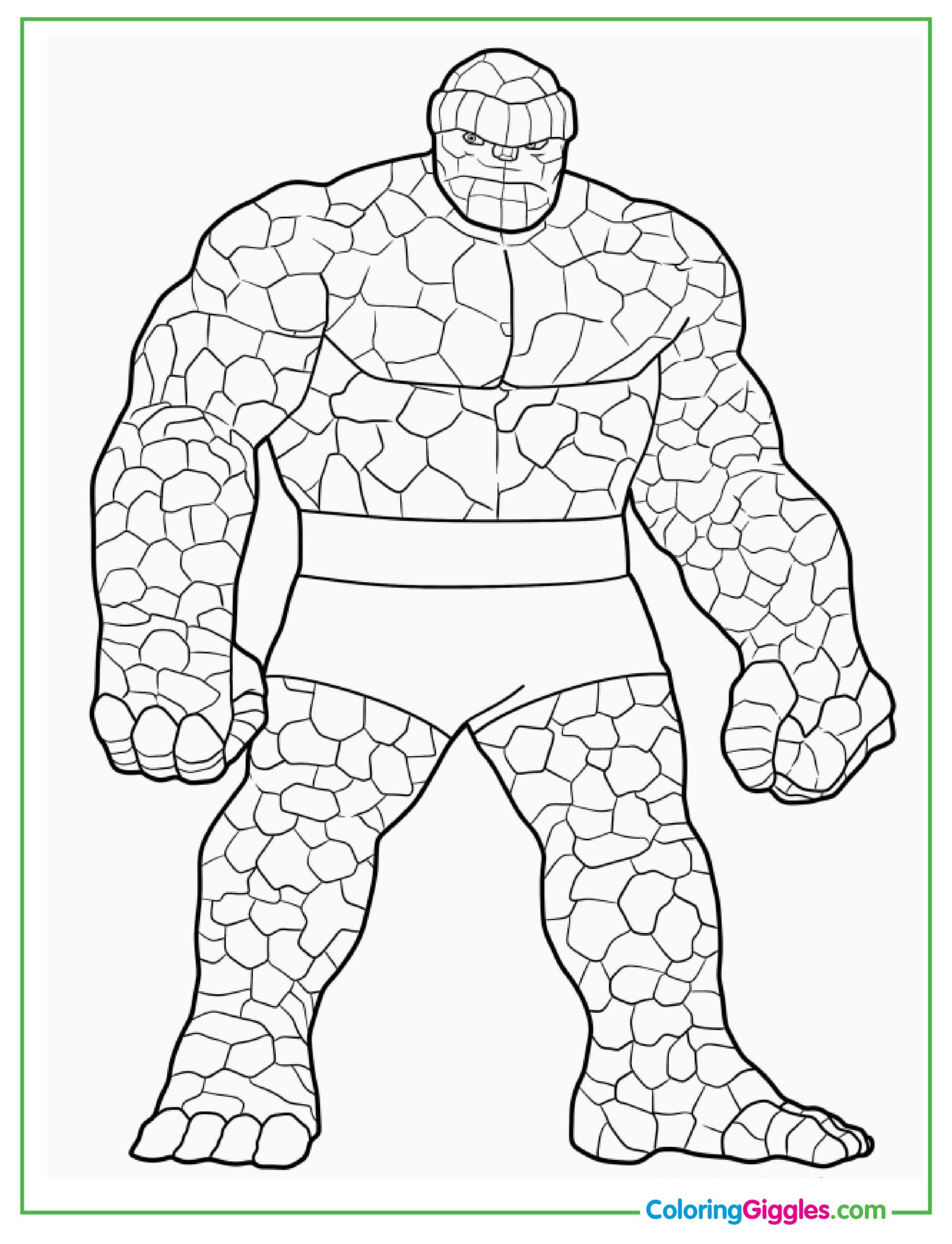 Ben Grimm The Thing Coloring Page For Preschoolers