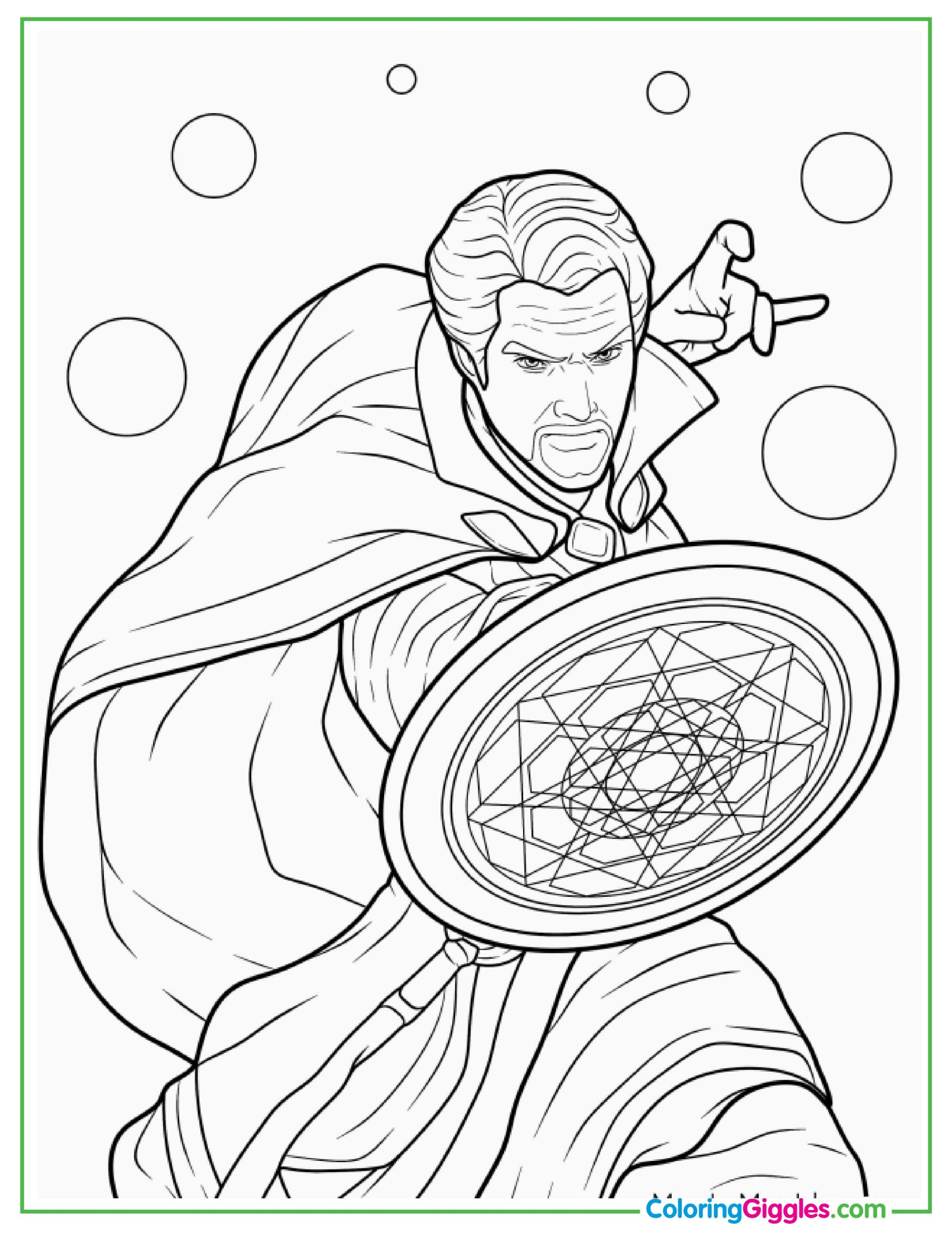 Dr. Strange Casting A Spell Coloring Sheet