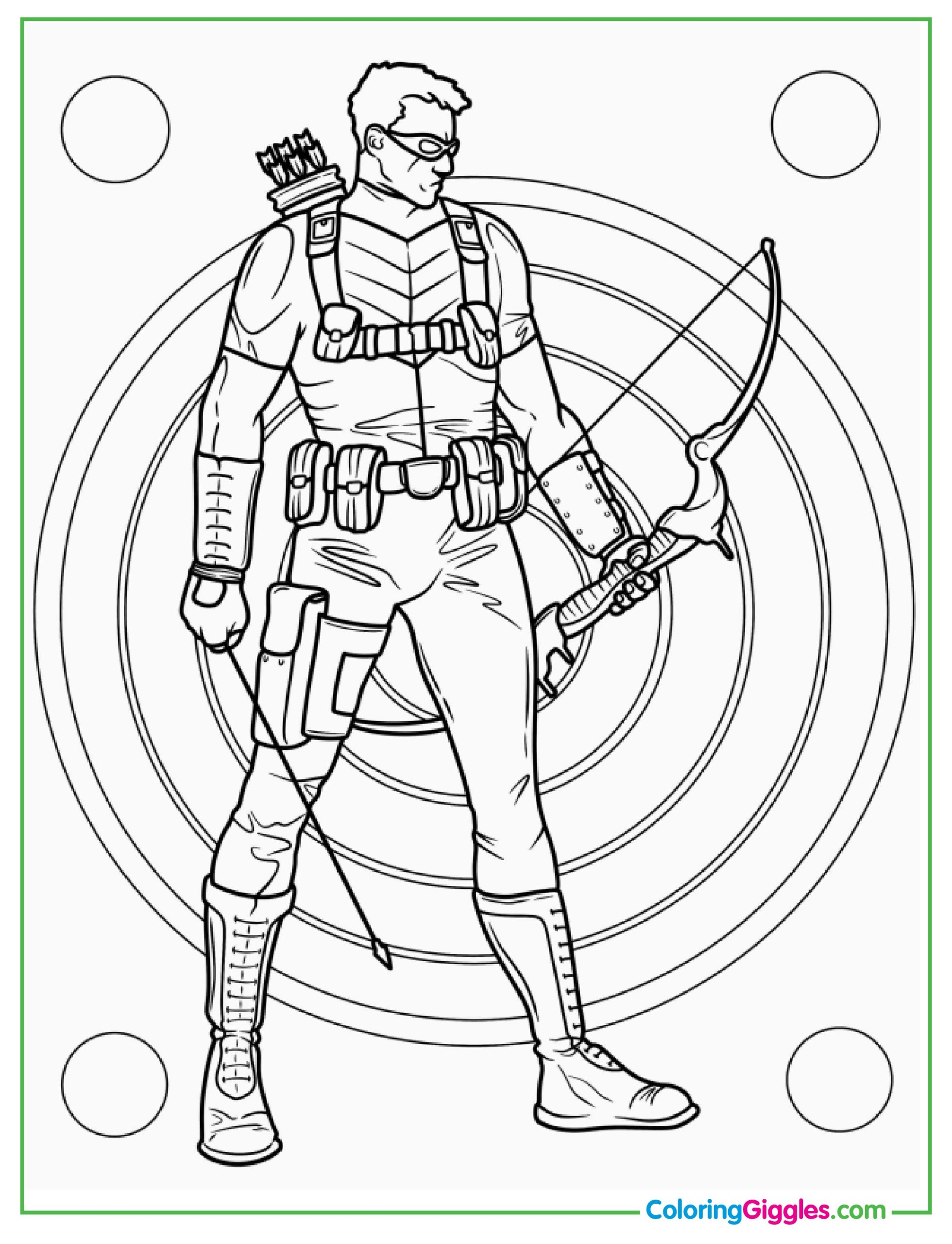 Hawkeye Clint Barton Coloring Page