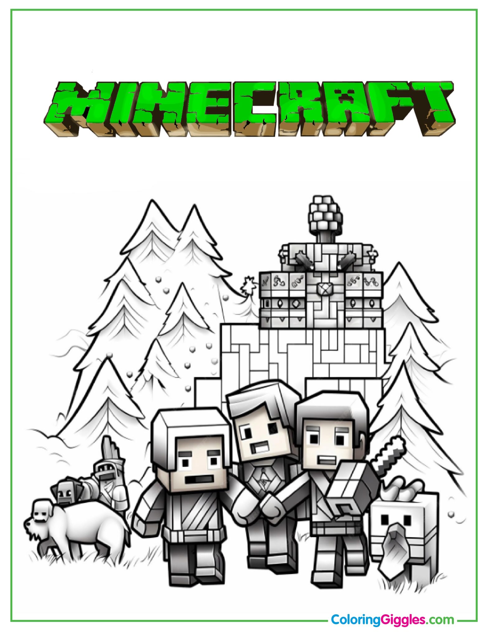 Explore 90 free Minecraft Coloring Pages for kids!