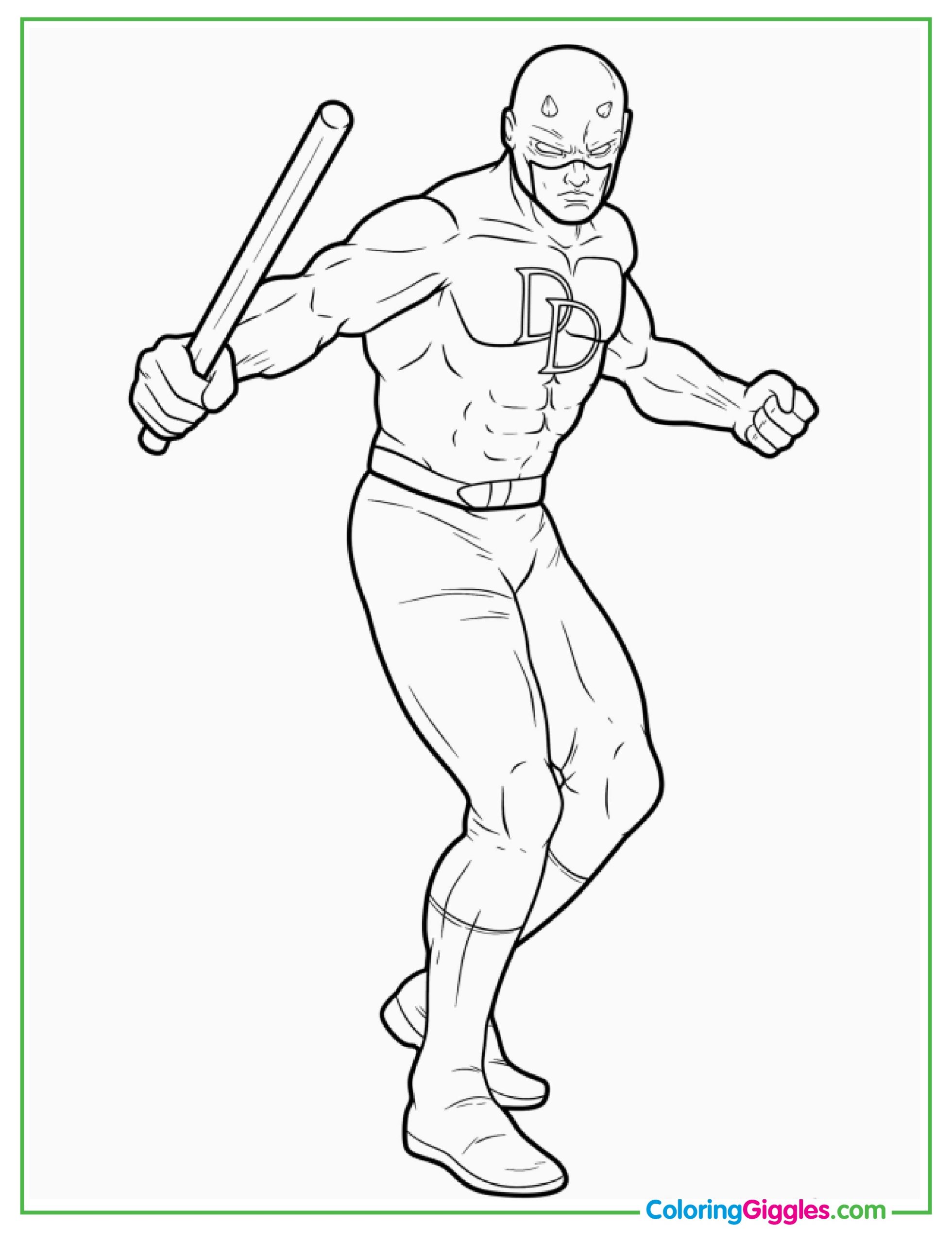 Outline Of Daredevil Coloring Page For Kids