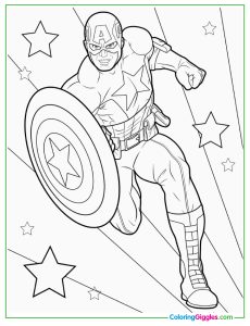 Realistic Captain America Coloring Sheet