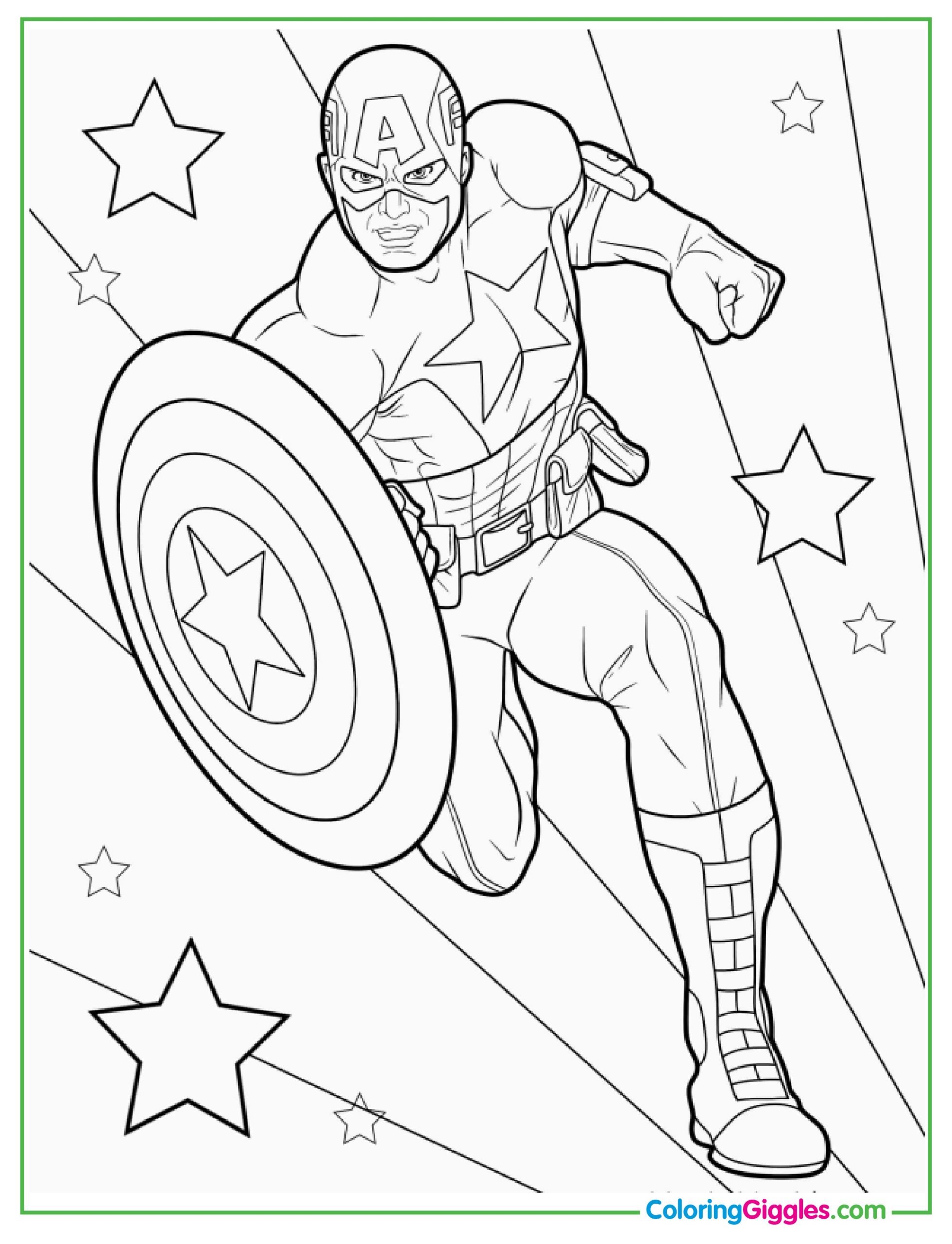 Realistic Captain America Coloring Sheet