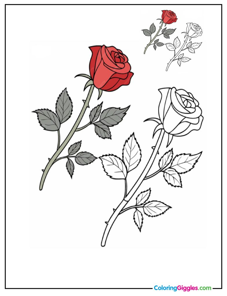 Rose Coloring Page