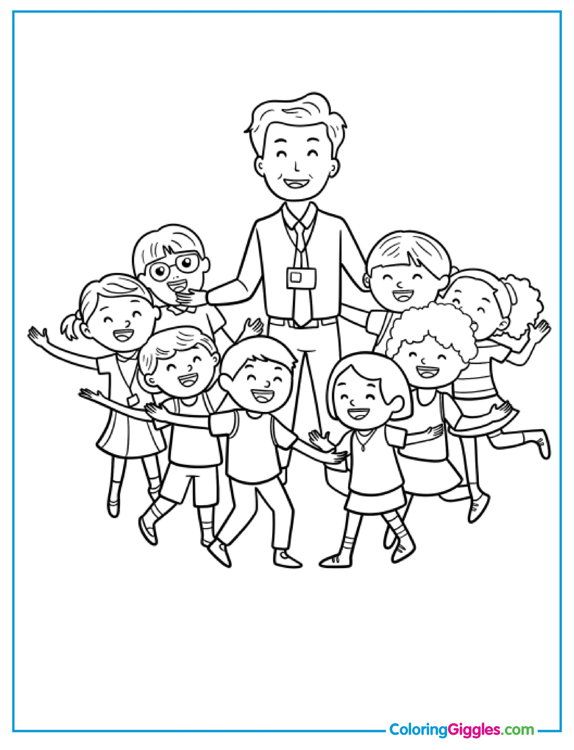 Teacher Surrounded By Happy Students