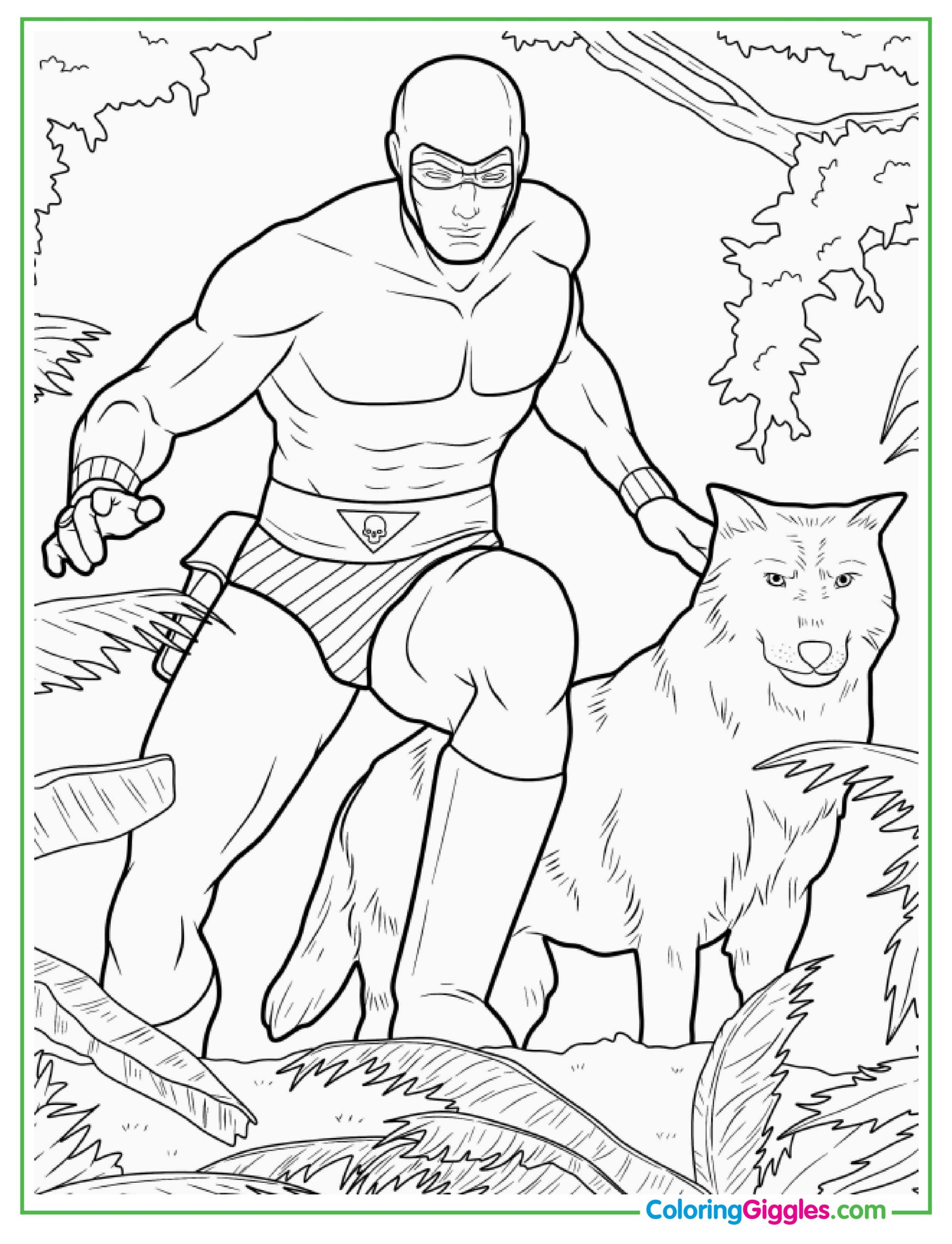 The Phantom With Devil Dog Coloring Sheet