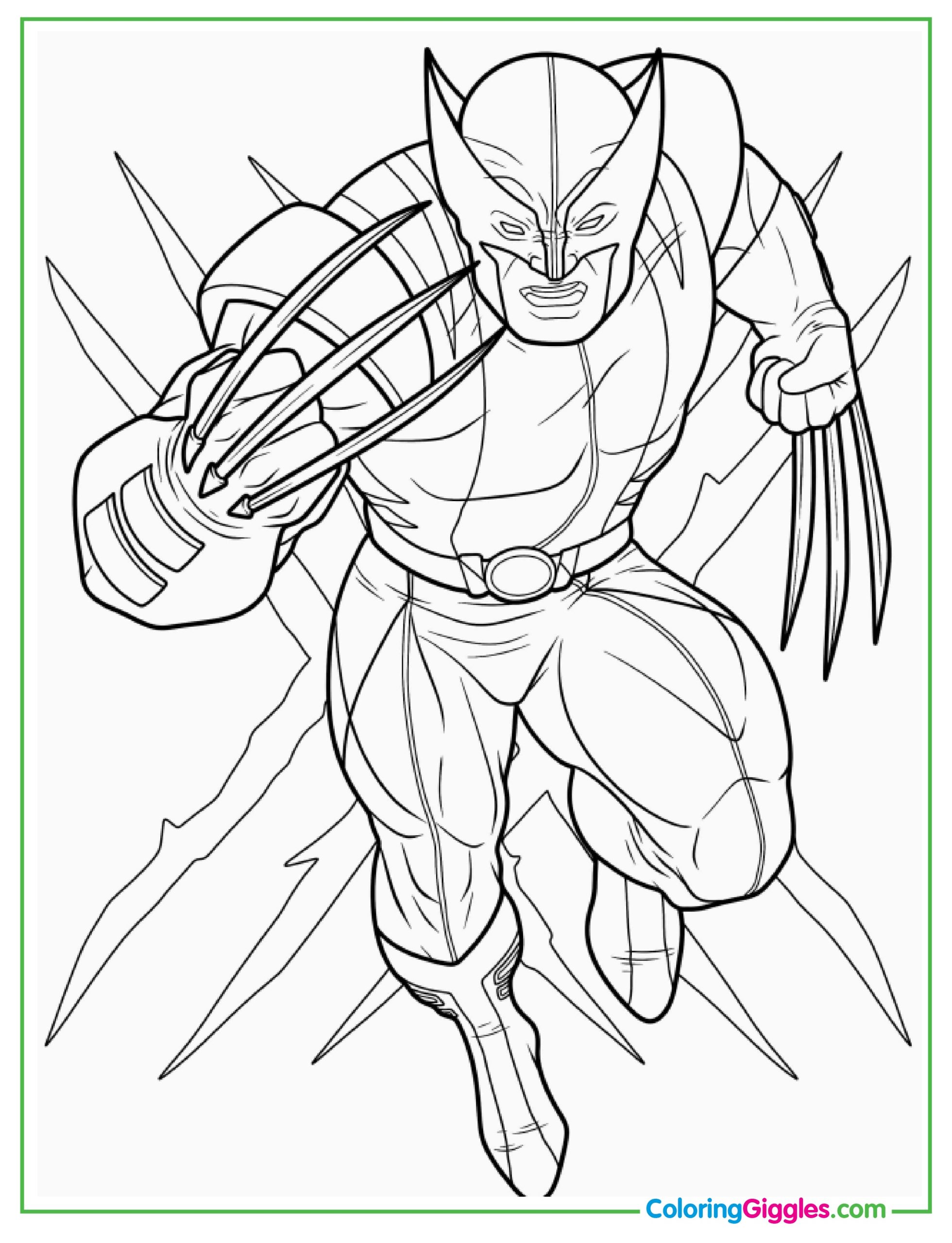 X-Men Wolverine Coloring In For Kids