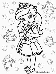 Young Human Ariel Coloring Page