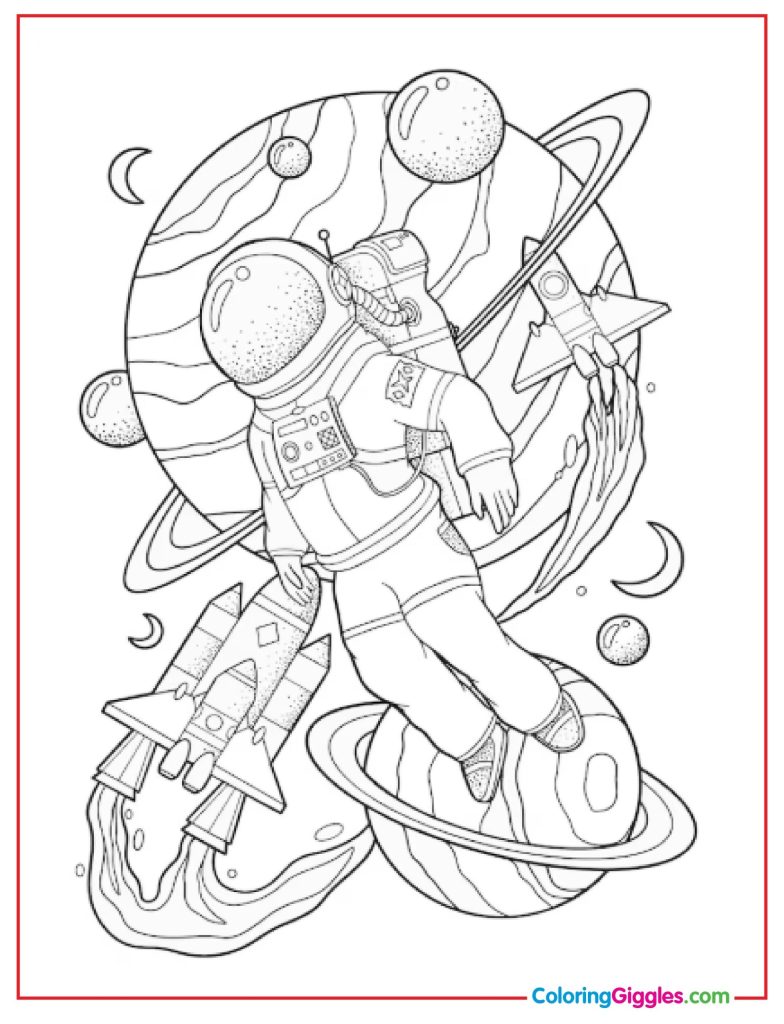 Free Space-Themed Coloring Pages for Kids